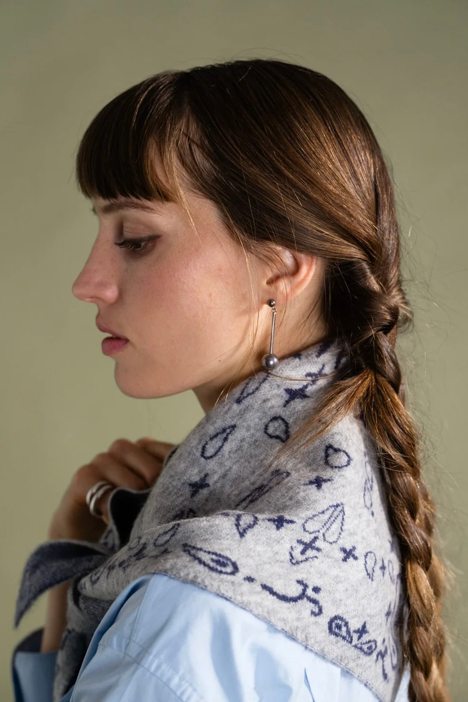 Hansel from Basel Bandana Triangle Scarf / Grey
