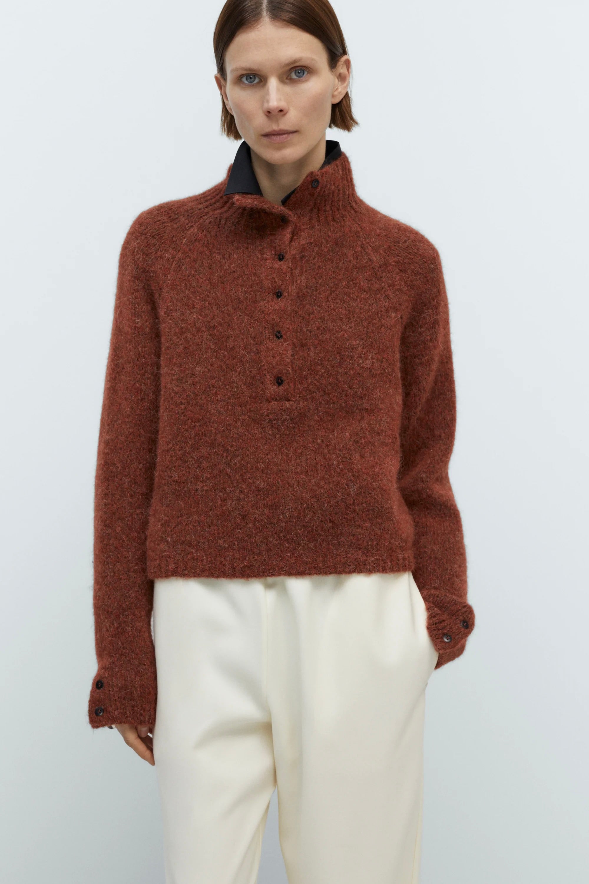 Cordera Baby Alpaca Polo Sweater / Terracotta