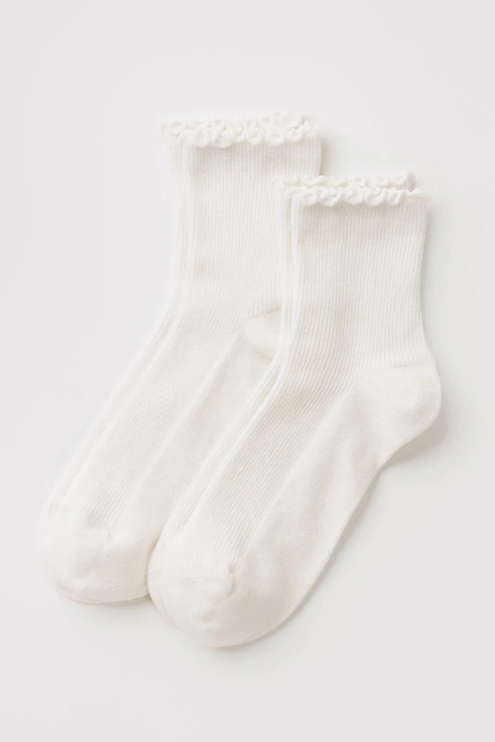 Lettuce Edge Sock / White
