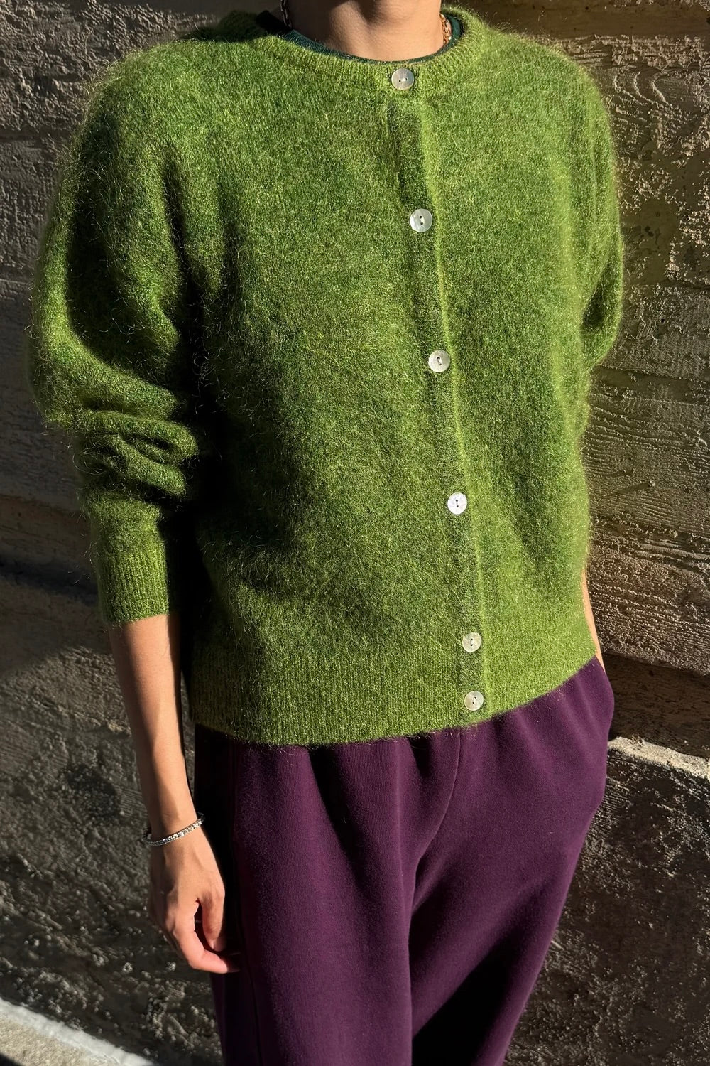 Le Bon Shoppe Ayla Mohair Cardigan / Artichoke