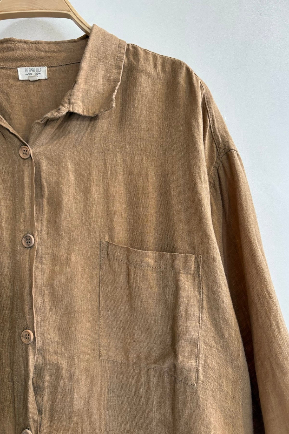 Pre-Loved / The Simple Folk Linen Button-up / Tan / Size L