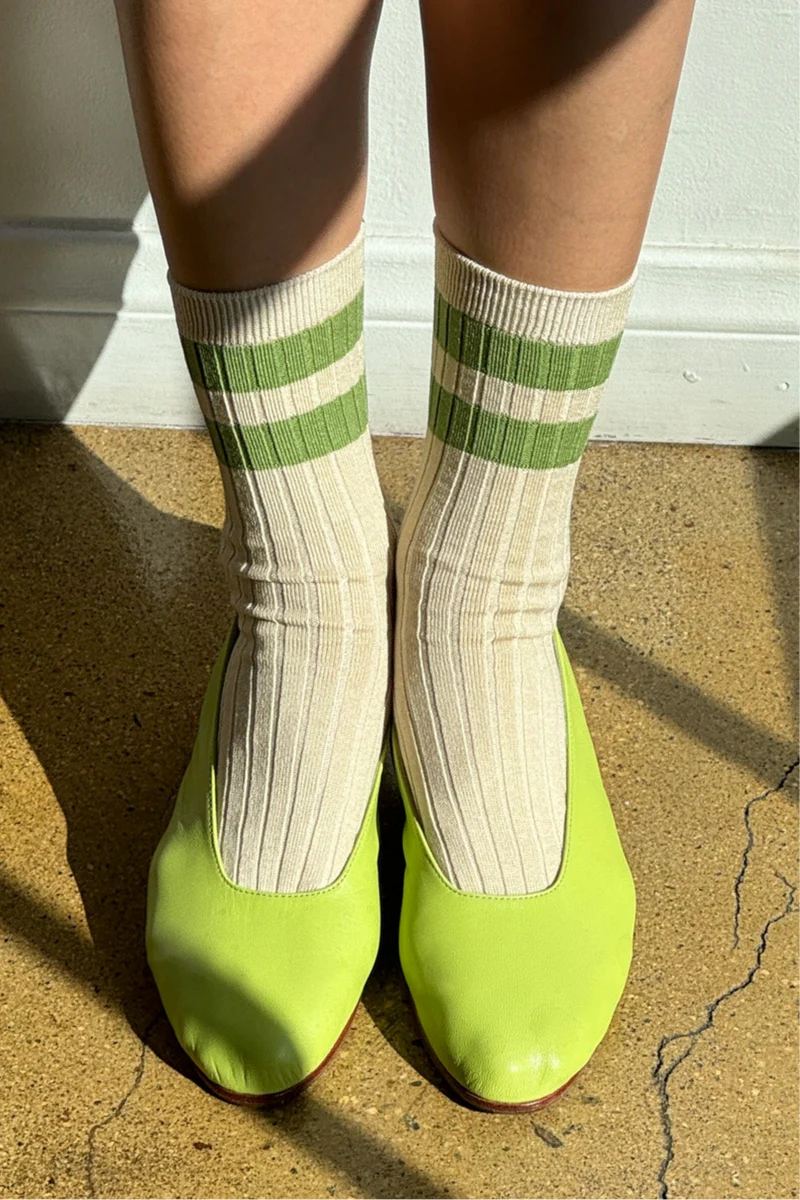 Le Bon Shoppe Her Varsity Socks / Pear