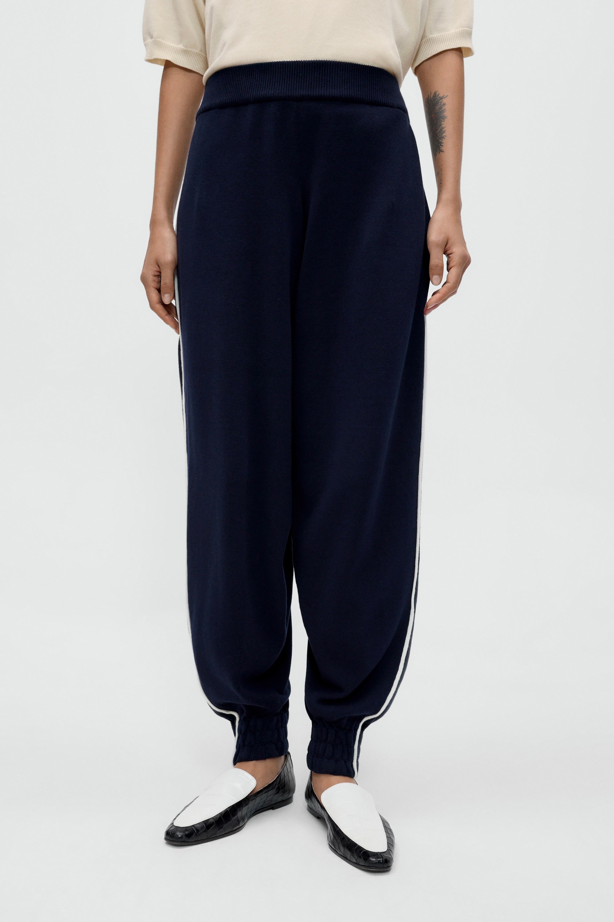 Organic Cotton Sporty Pants / Navy