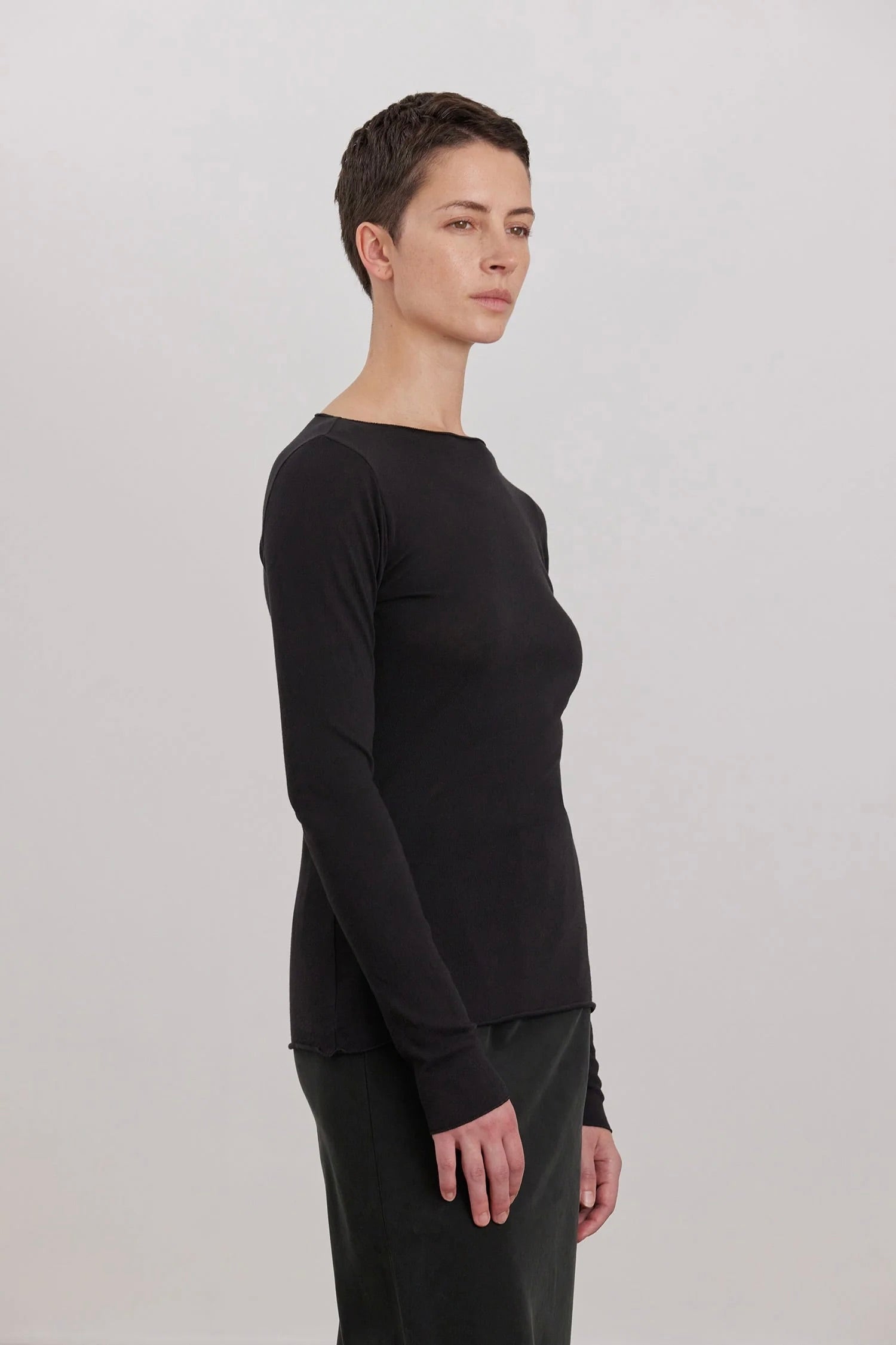 Loose Fit Long Sleeve Tee / Black