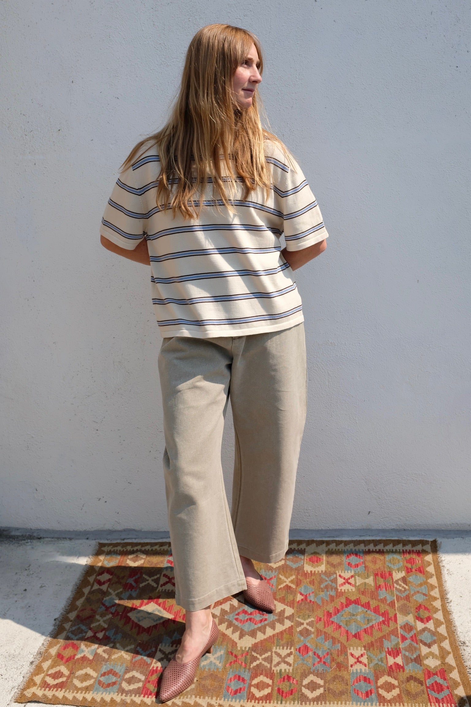 Tailored Curve Legged Trouser / Washed Tan