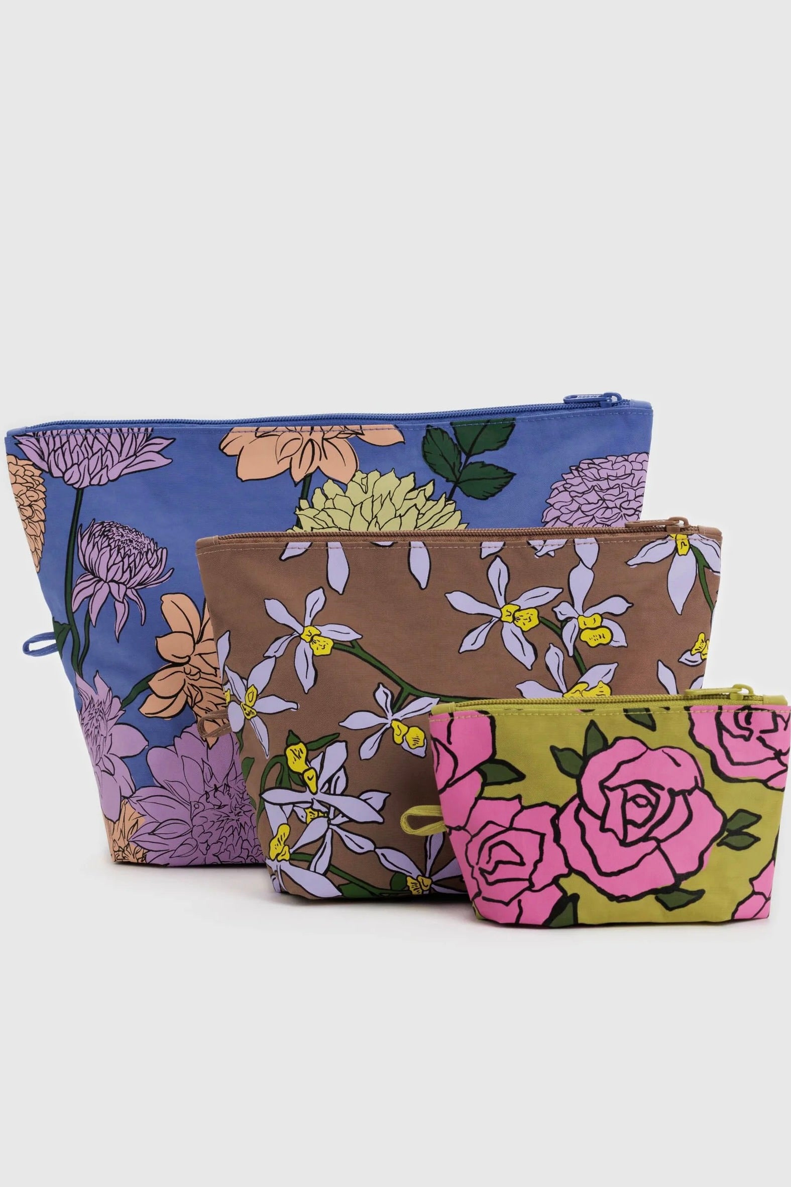 Baggu Go Pouch Set / Garden Flowers