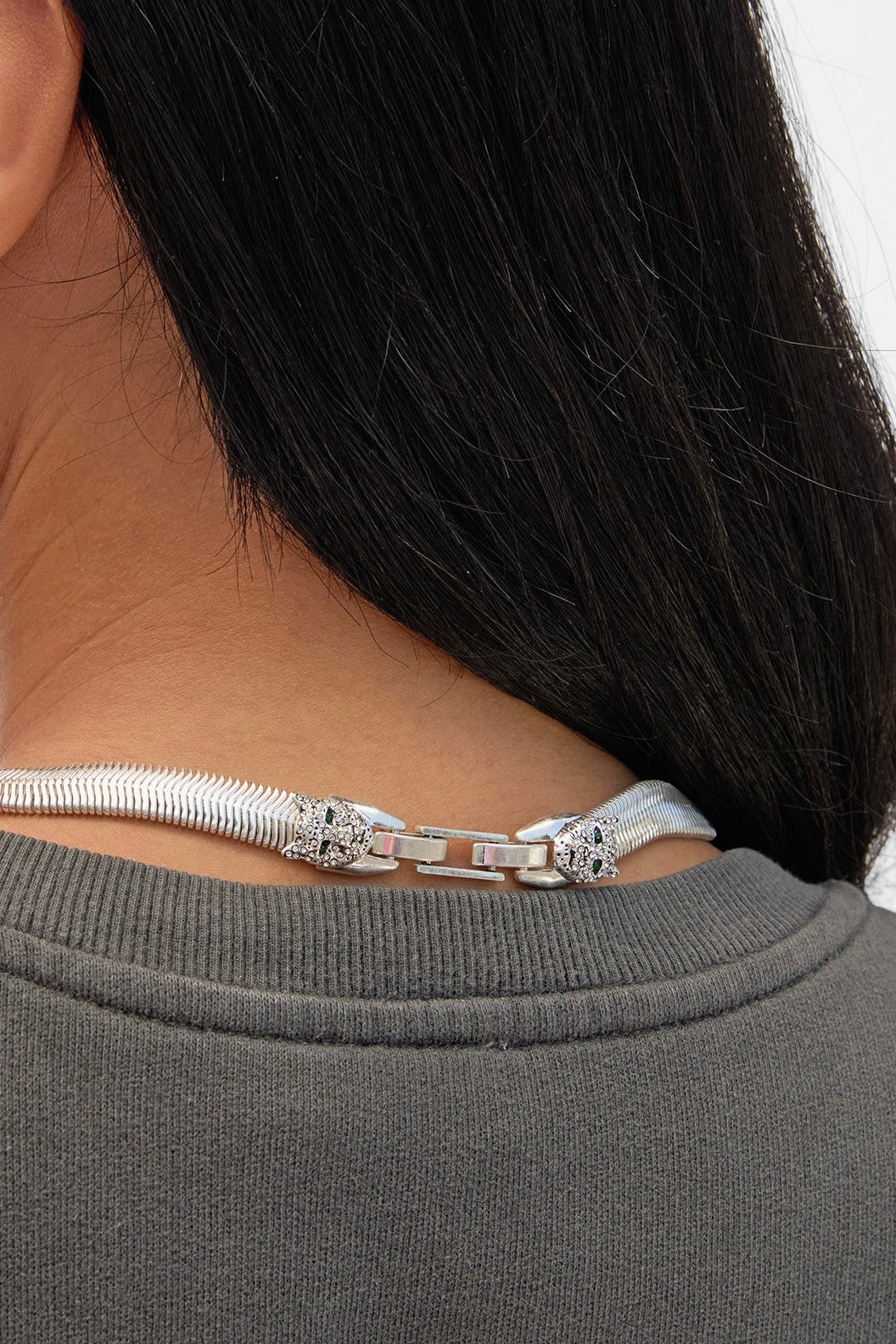 Clare V. Snake Chain Collar / Silver