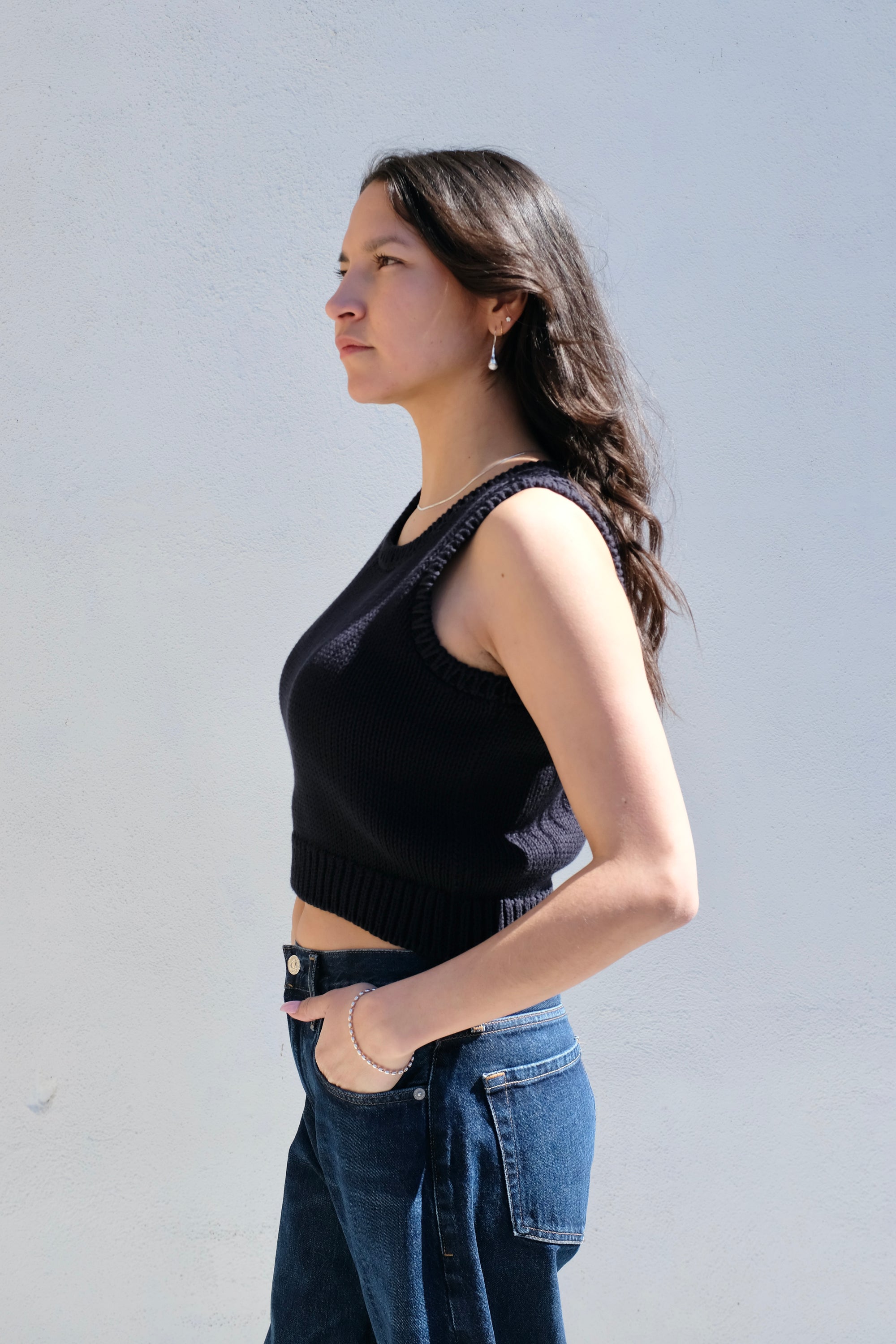 Gillian Stevens Persephone Knit Top / Navy