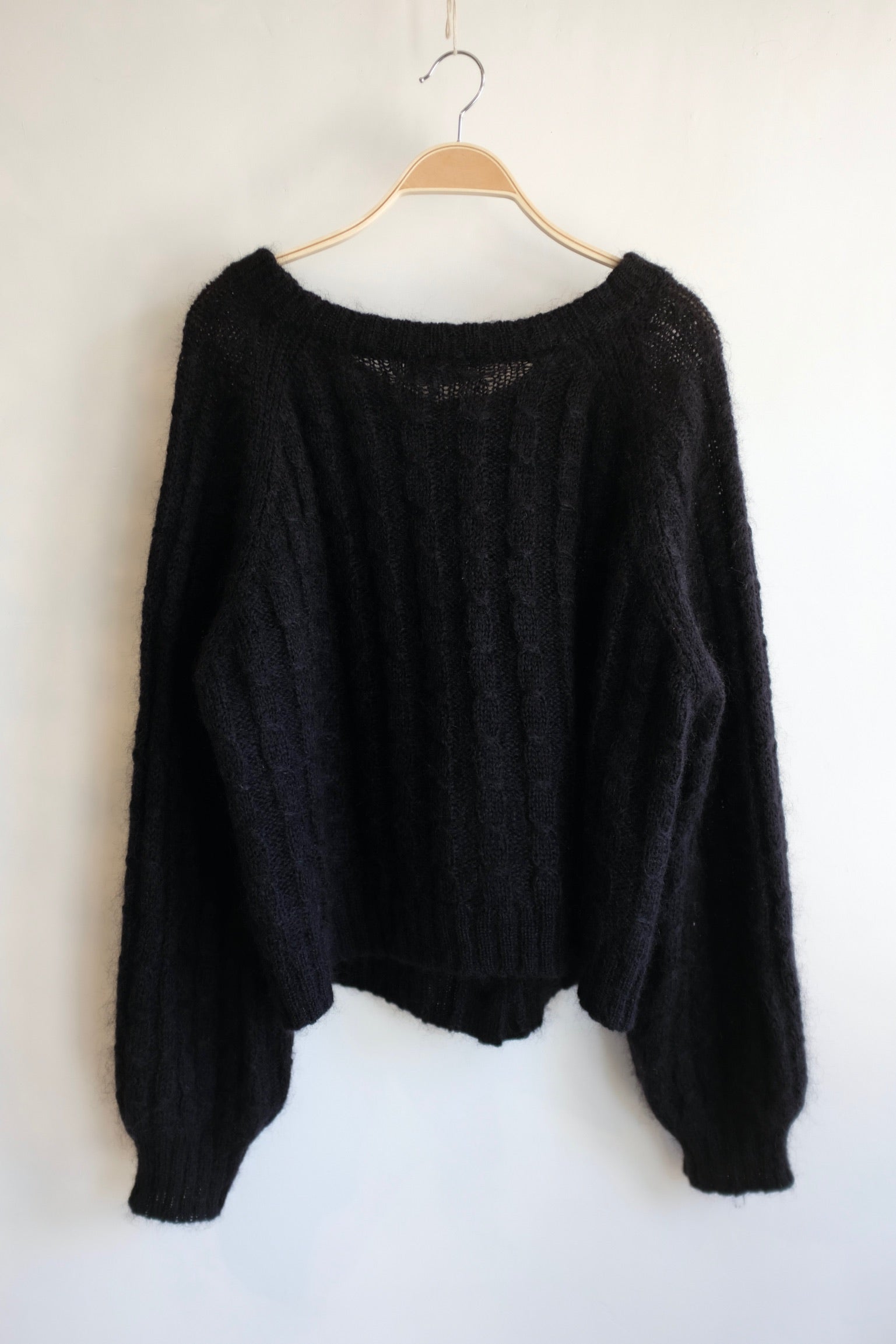 Pre-loved / Ganni Mohair Blend Black Cardigan / Size XXL