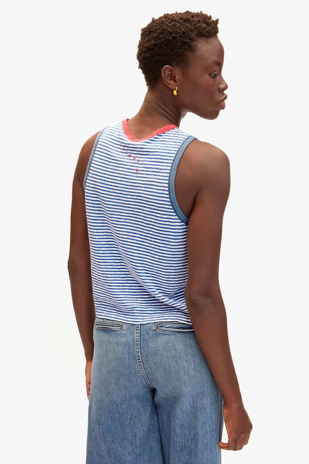 Clare V. Camp Fit Tank / Blue & Cream Stripe