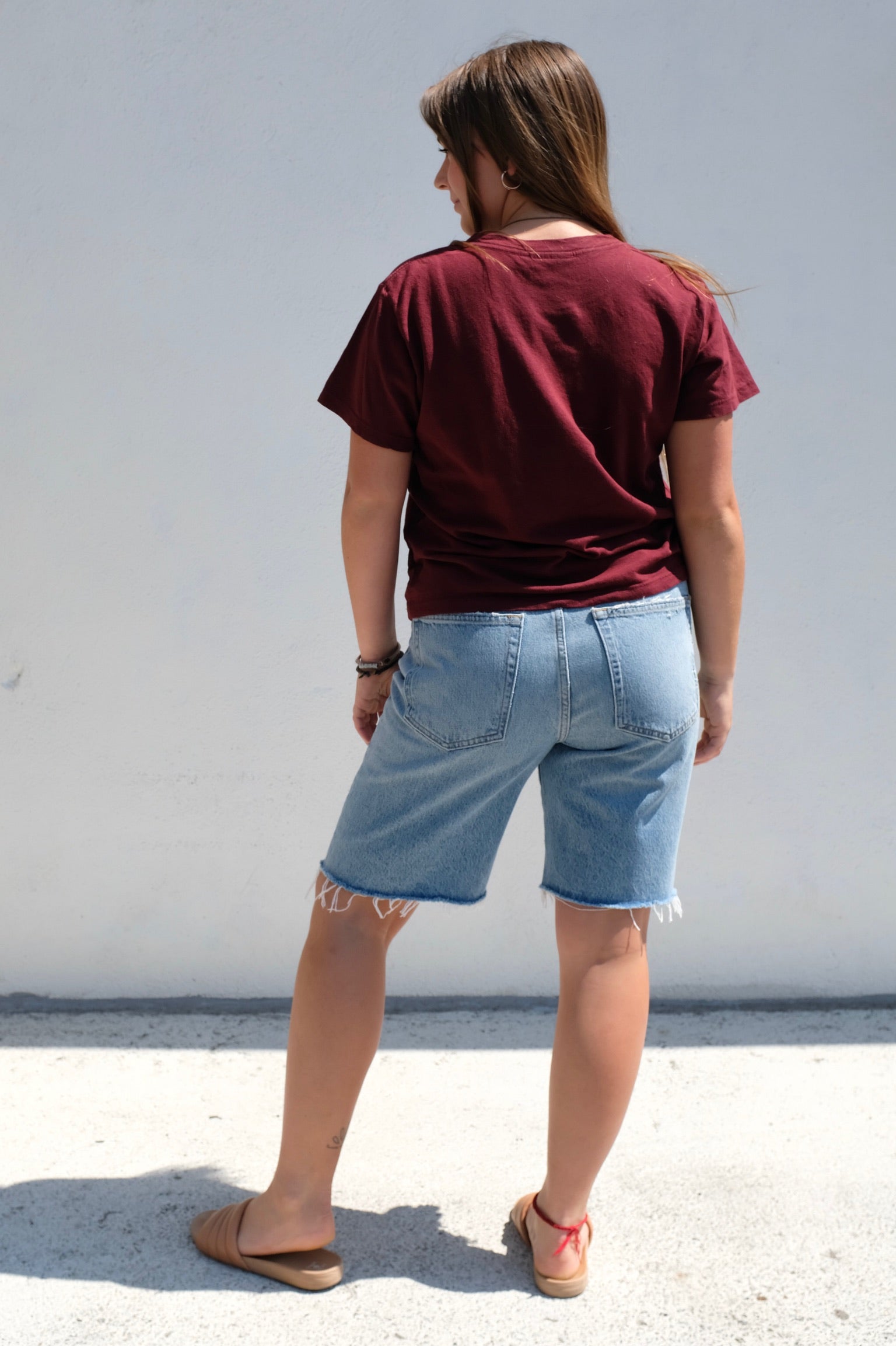 Jungmaven Cropped Lorel Tee / Burgundy