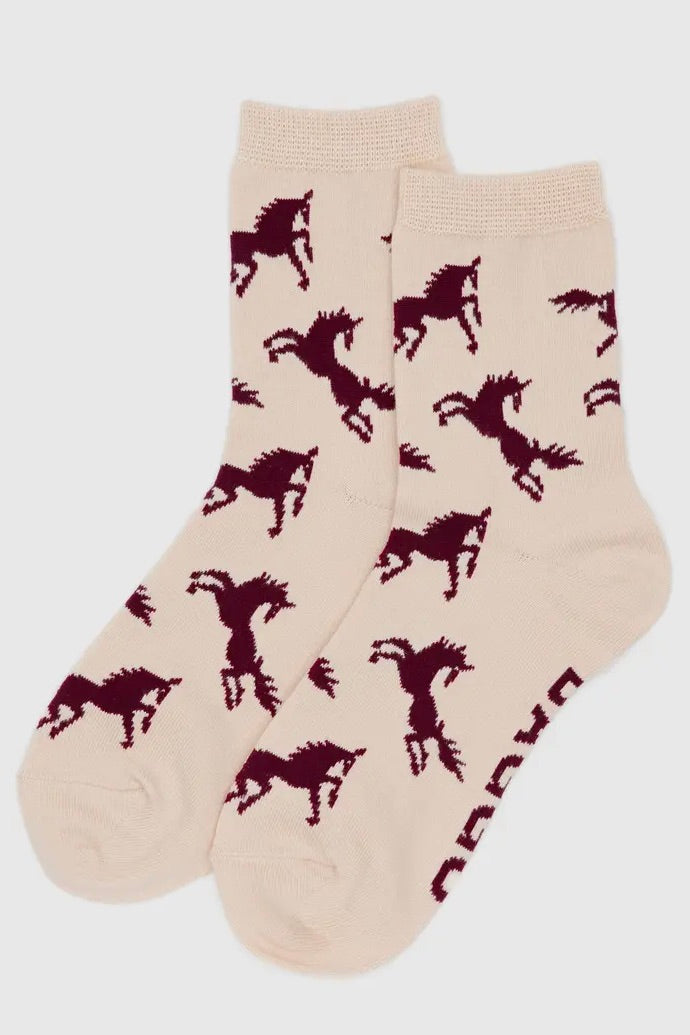 Baggu Crew Sock / Horses