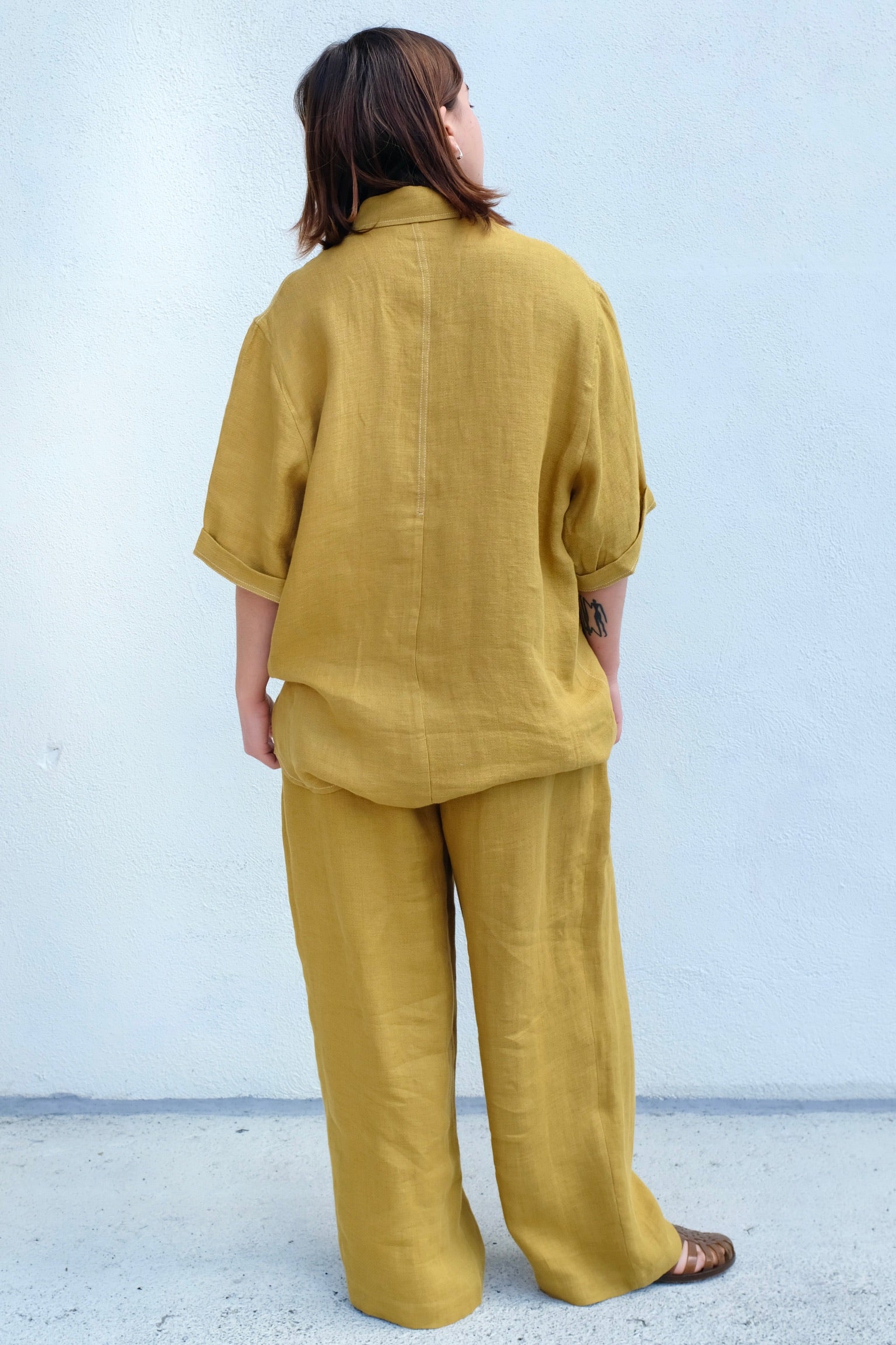 Double Pockets Short Sleeve Shirt / Mustard