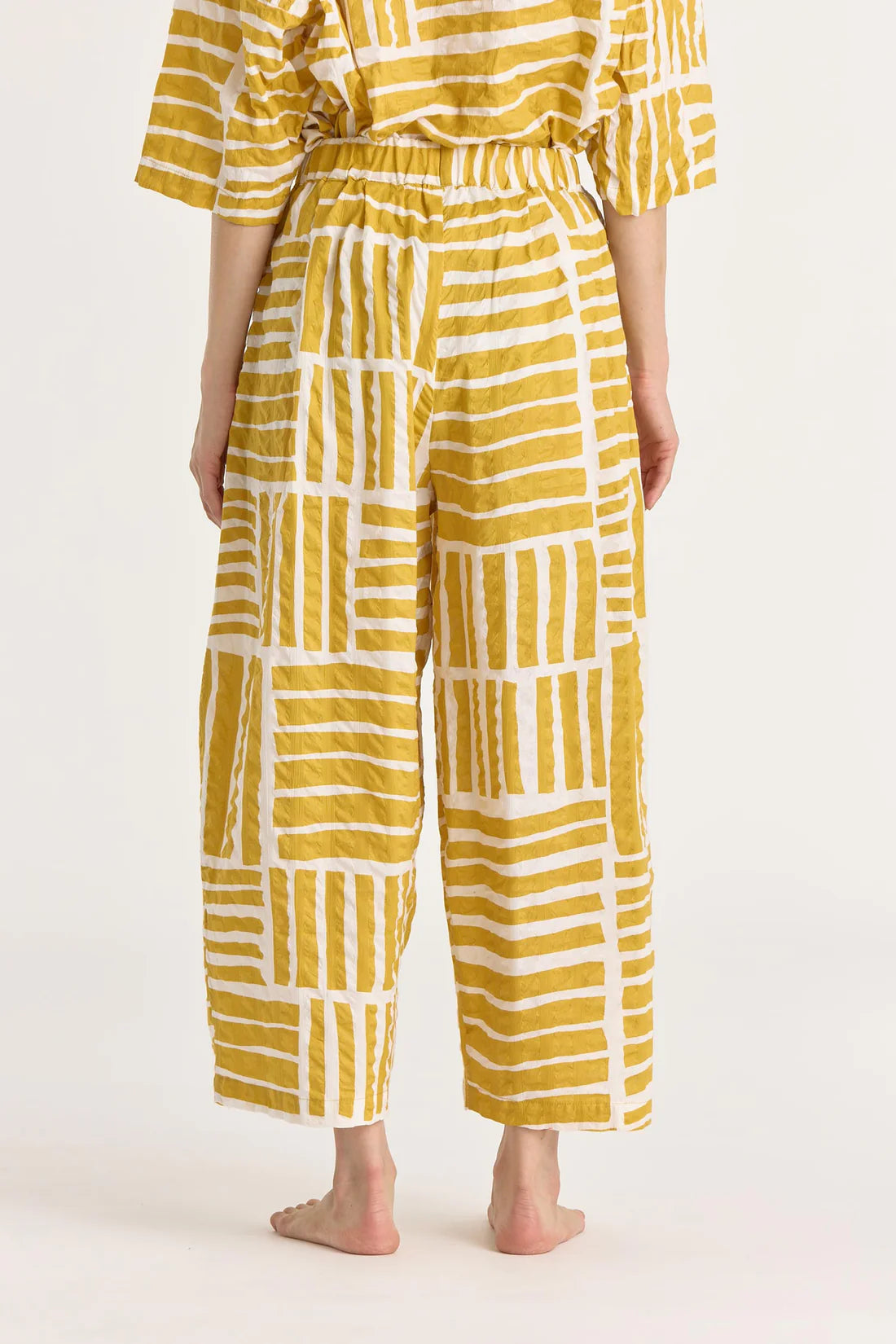 Black Crane Wide Pants / Gold Print