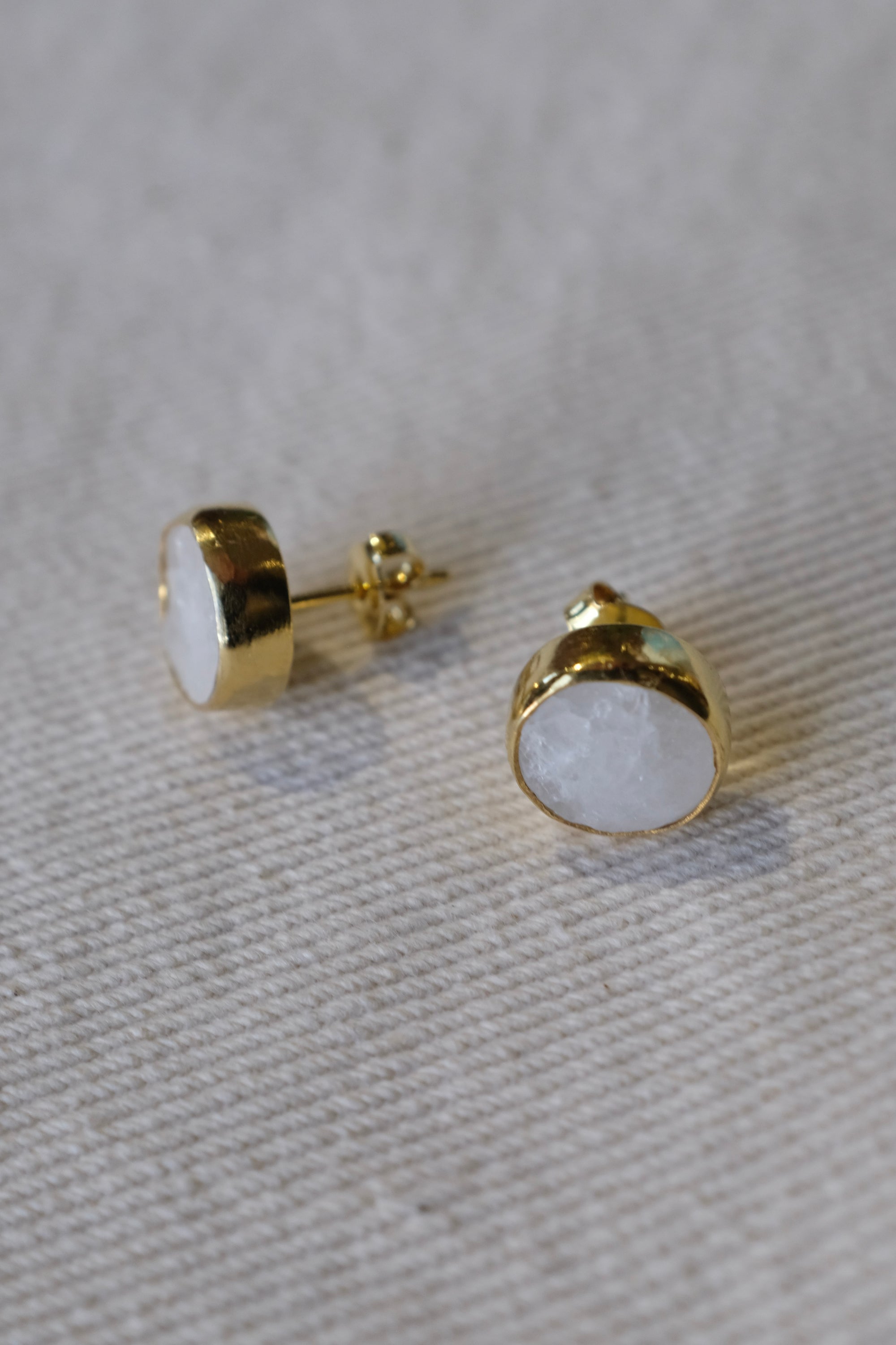 Truvai Daphne Earrings / Gold Vermeil + Milky Quartz