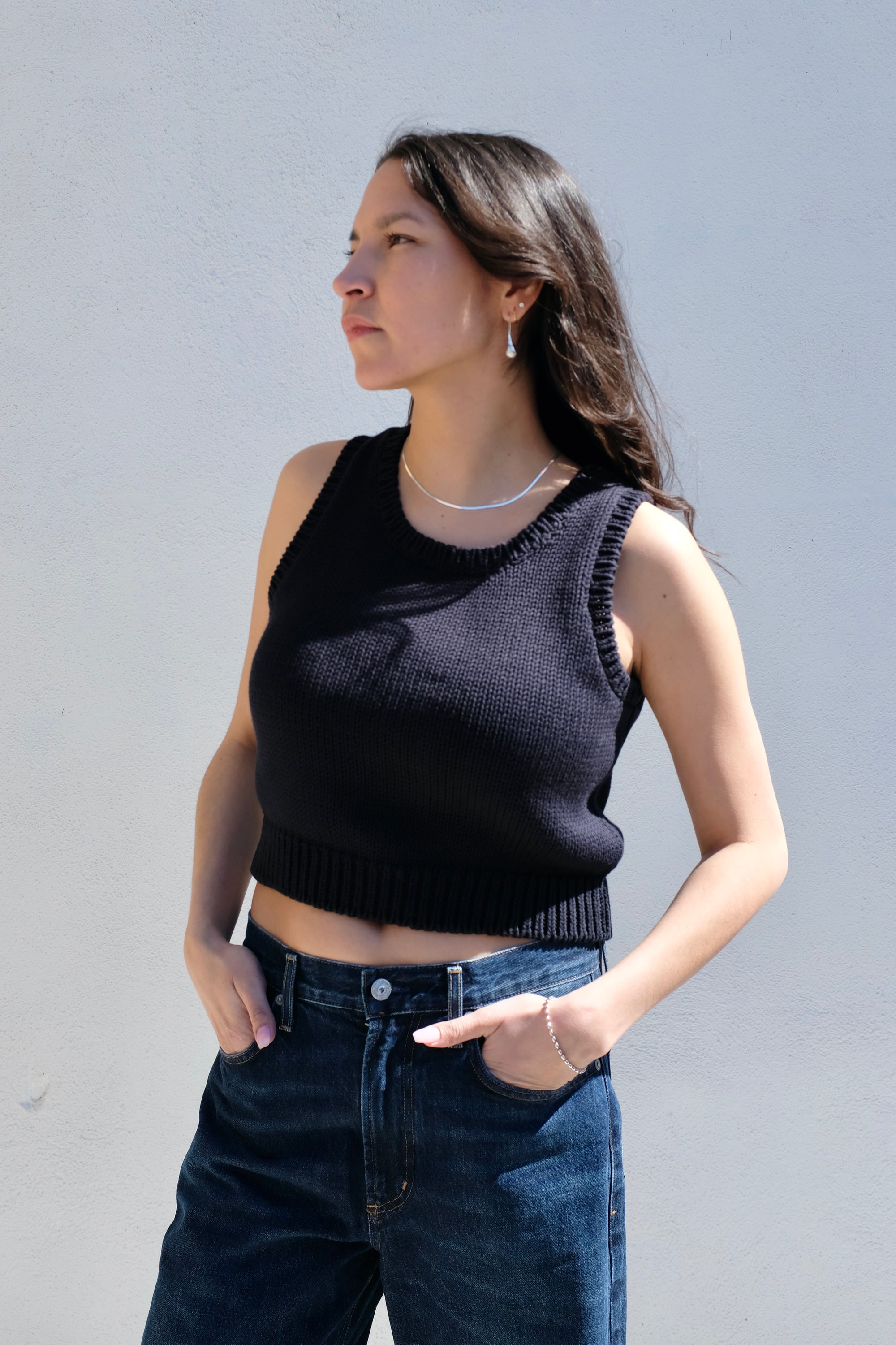 Gillian Stevens Persephone Knit Top / Navy