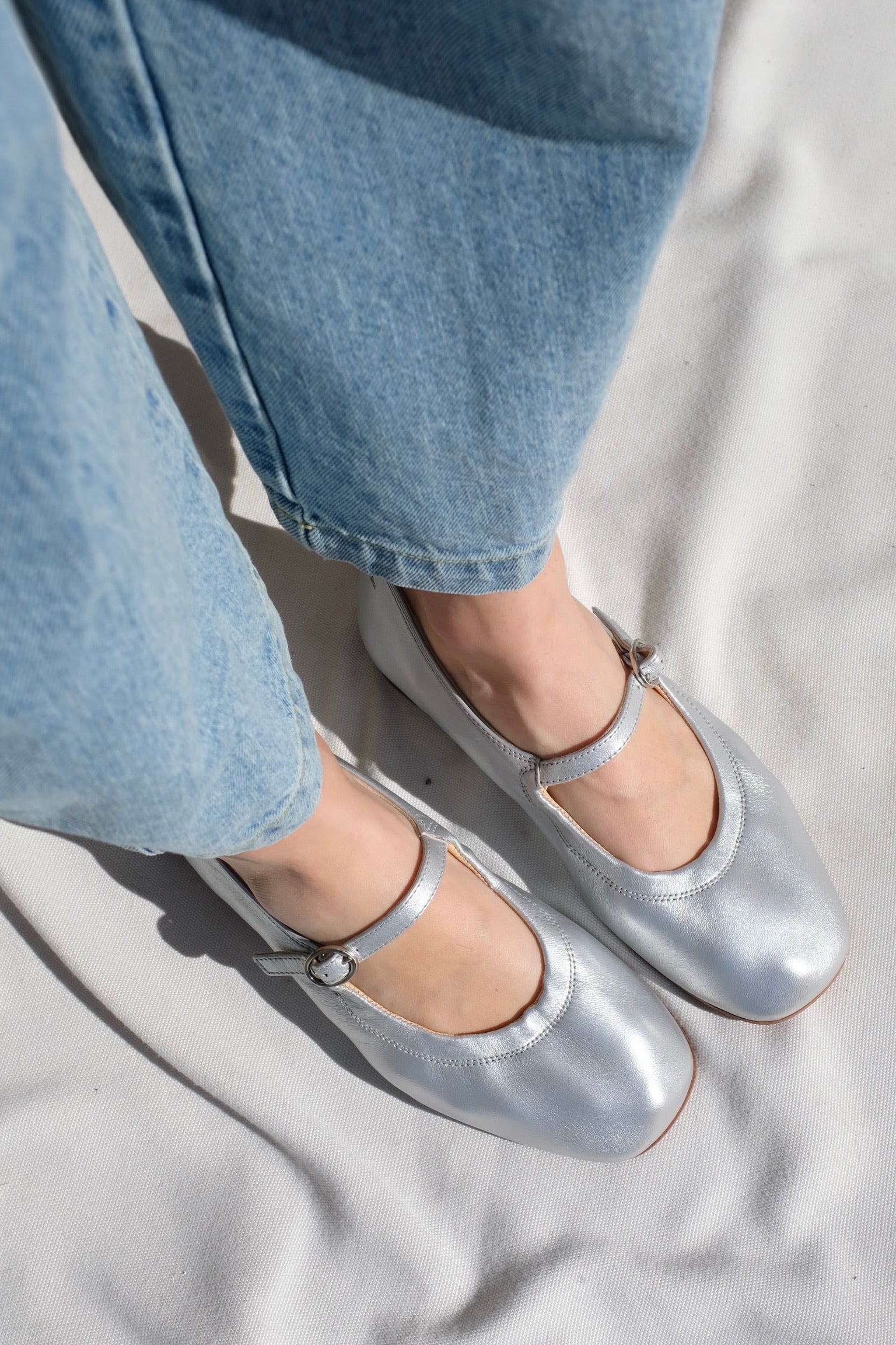 Either/Or Mary Jane Flat / Silver
