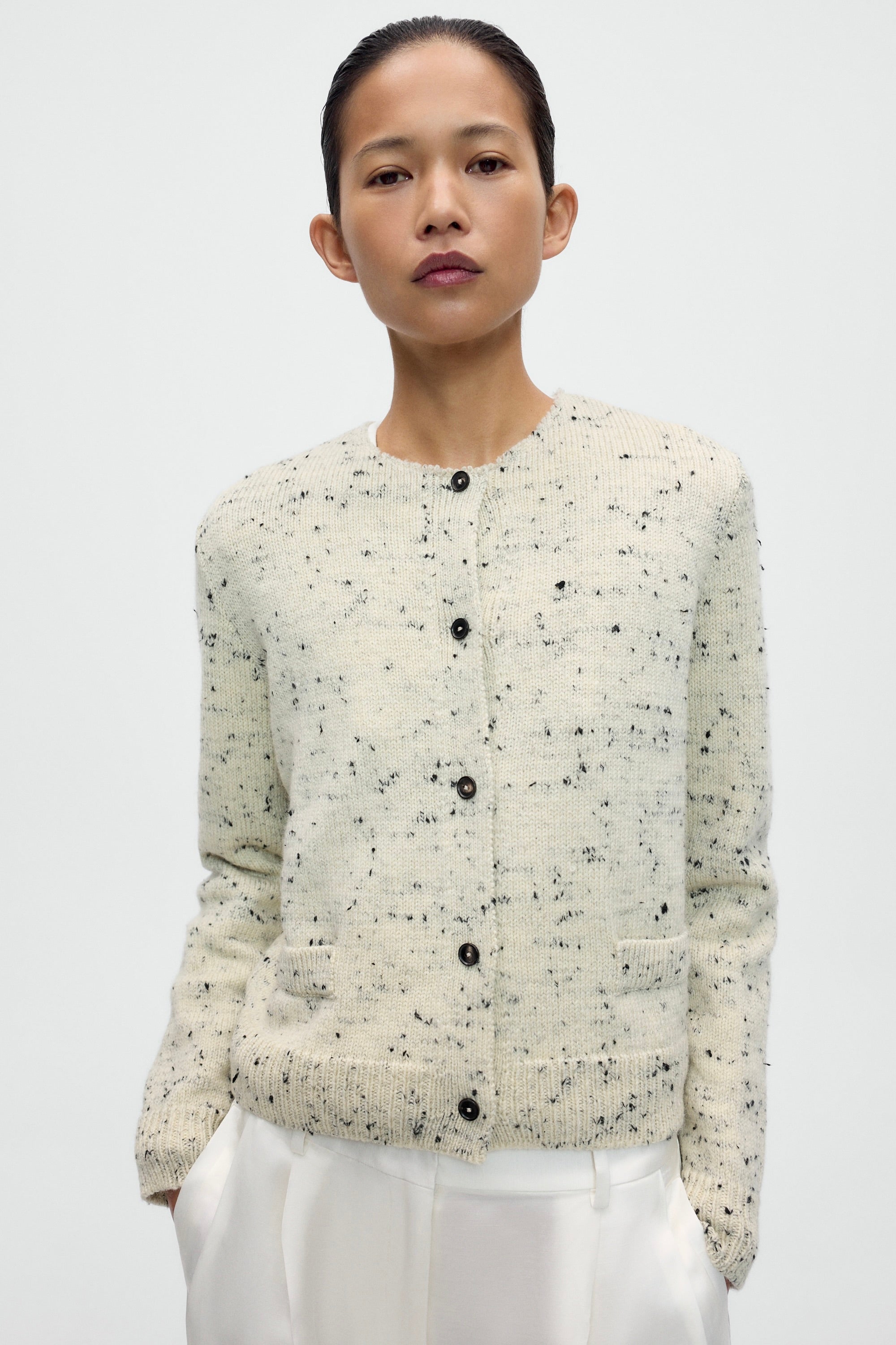 Merino Flecked Cardigan