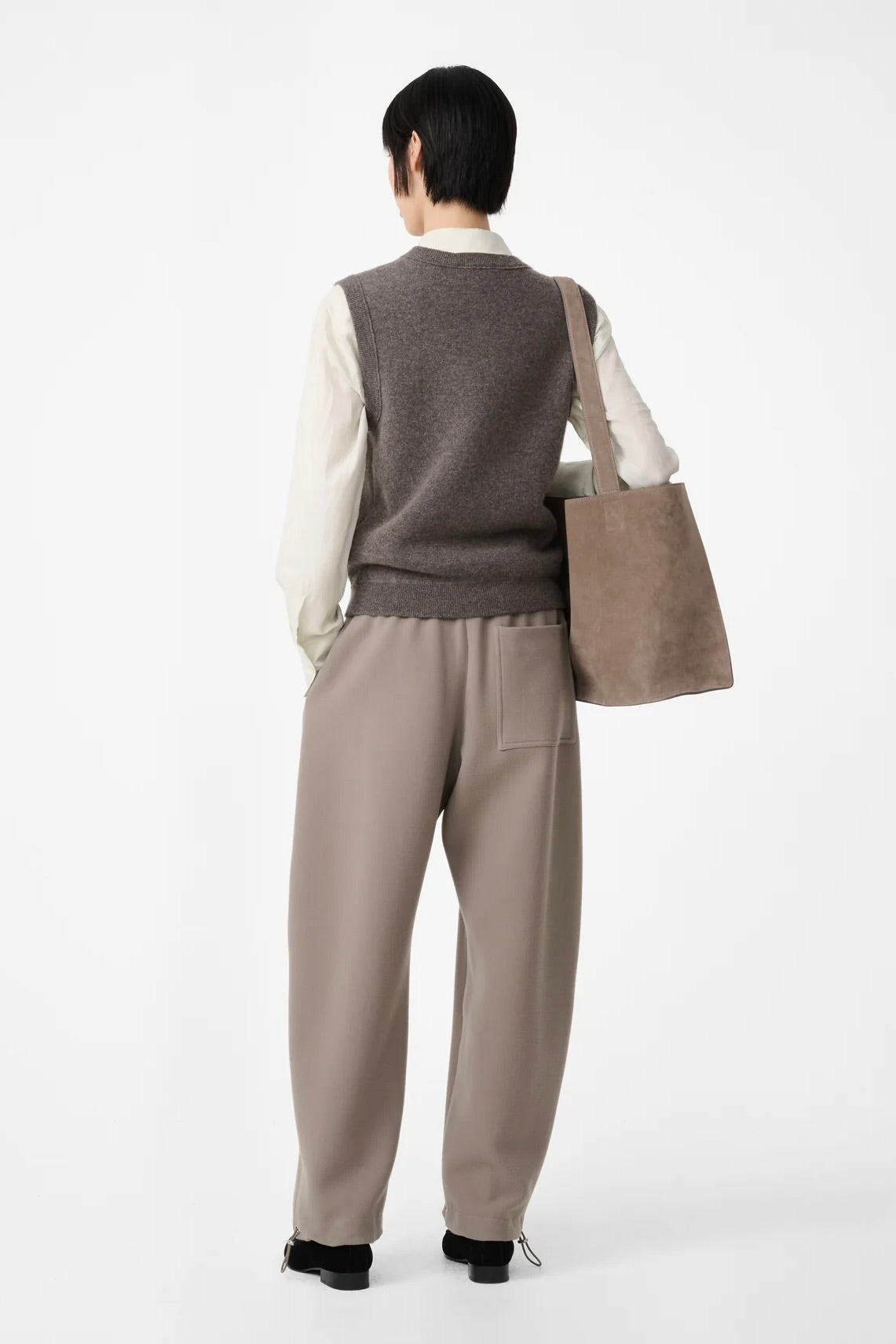 Studio Nicholson Aurel Double Cashmere Knit Vest / Mouse