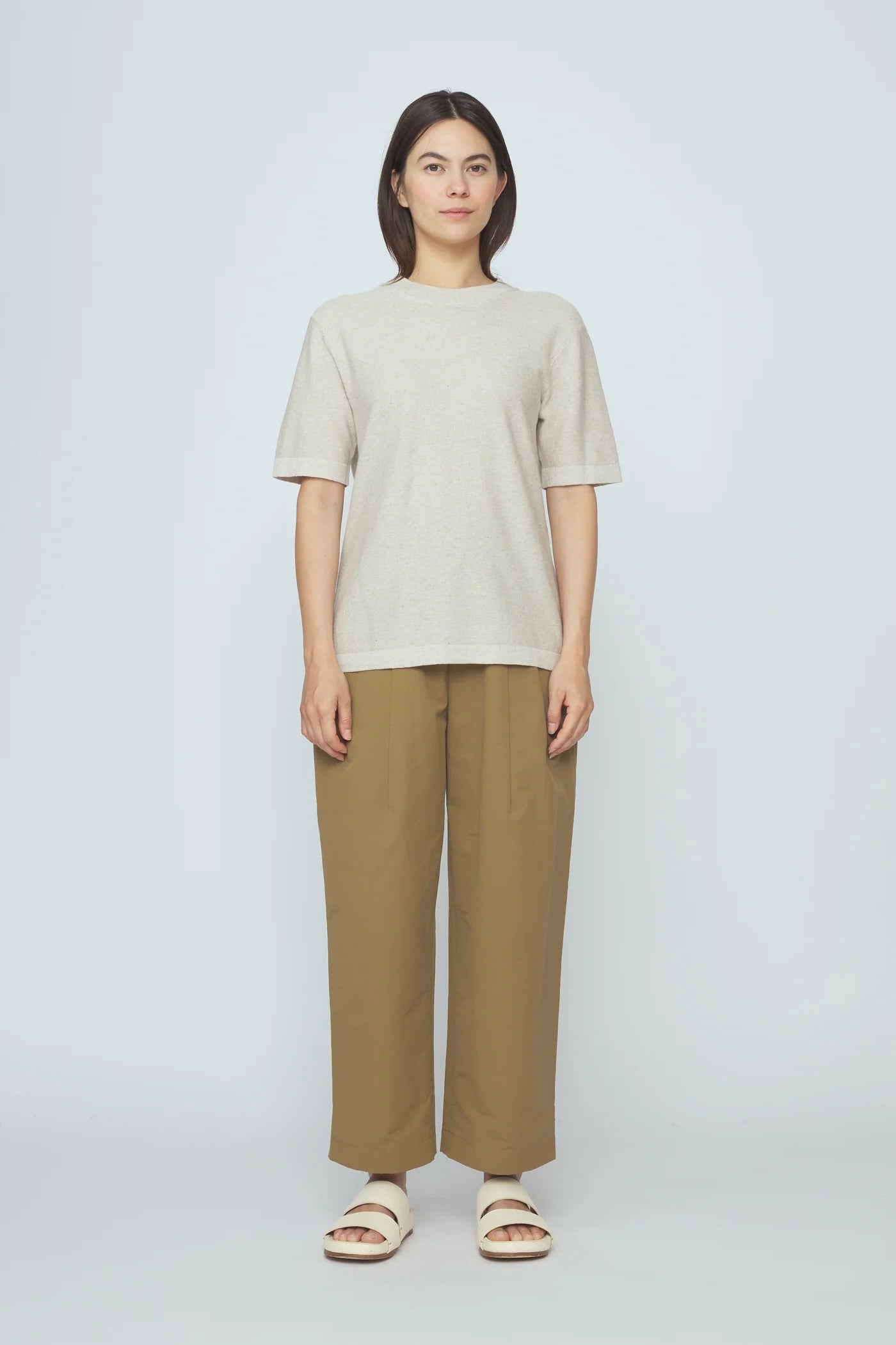 7115 by Szeki Fine Knit Tee / Speckle Beige