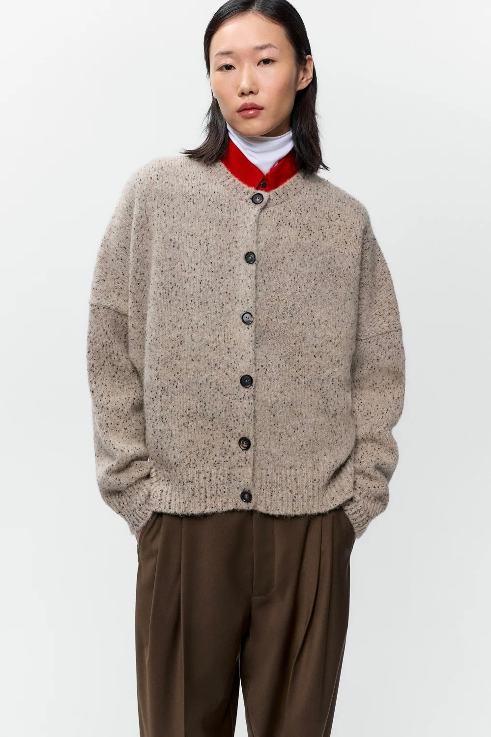 Cordera Speckled Cardigan / Piedra