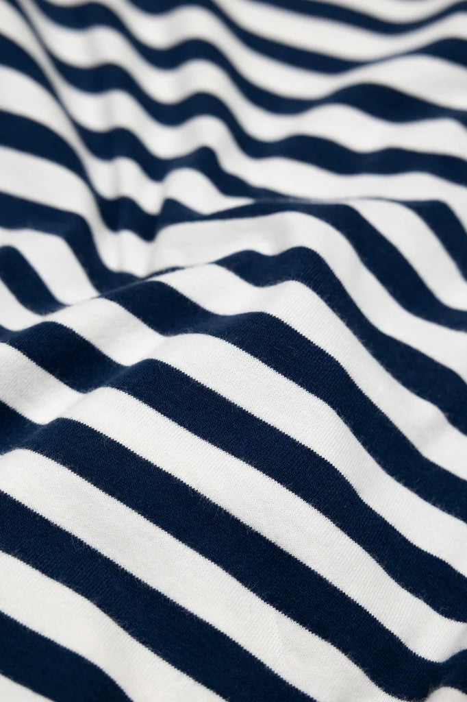 Finisterre Eldon Stripe Tee / Deep Blue + White