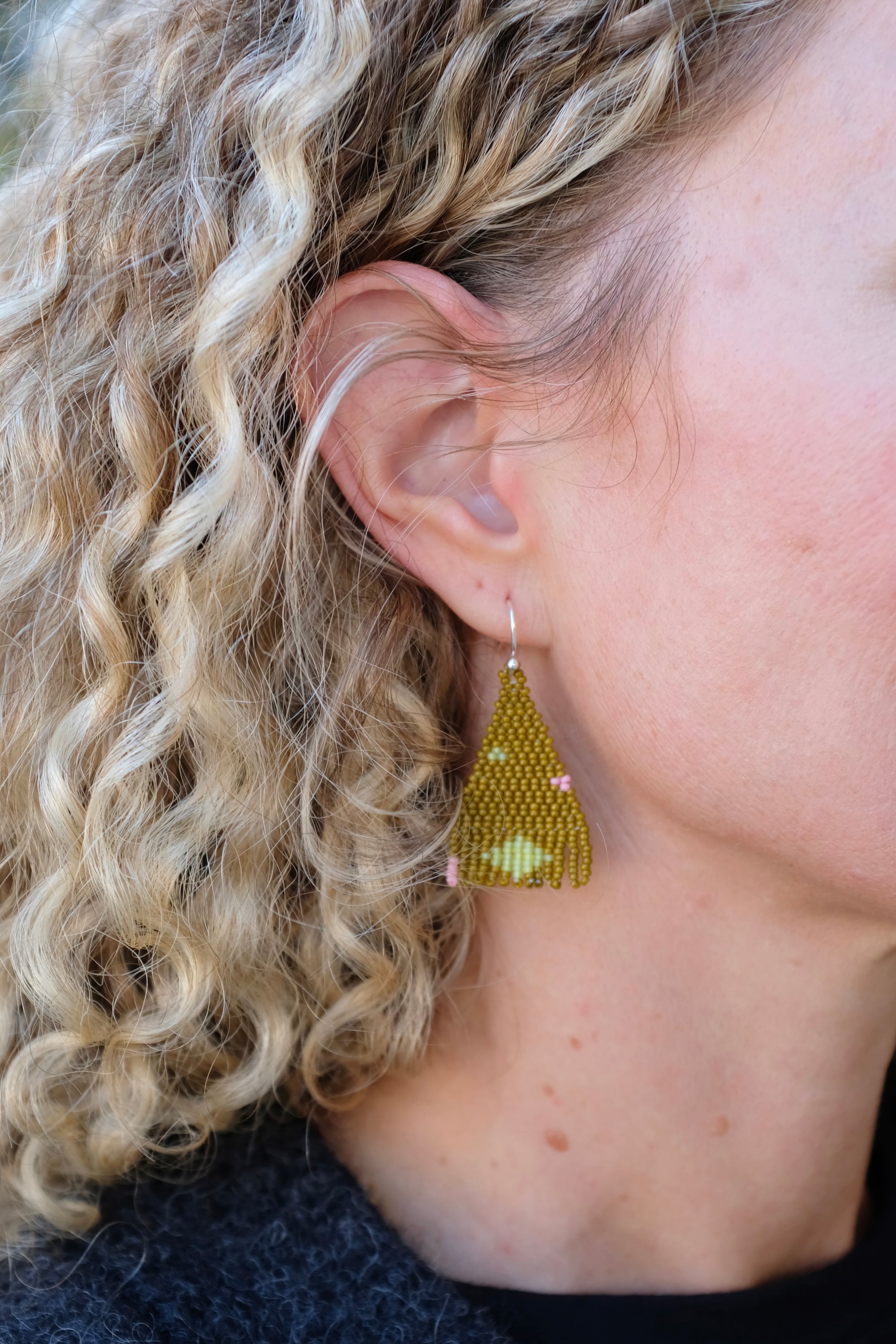 Osborne Patrick Earrings / Olive w/ Multi Colour