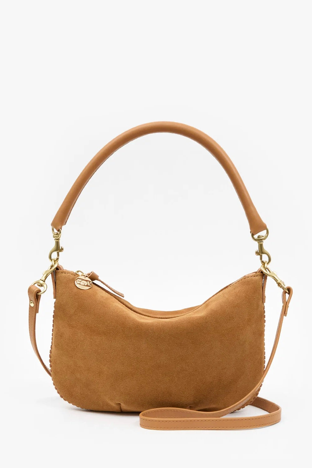 Petit Moyen Messenger / Caramel Suede w Whipstitch
