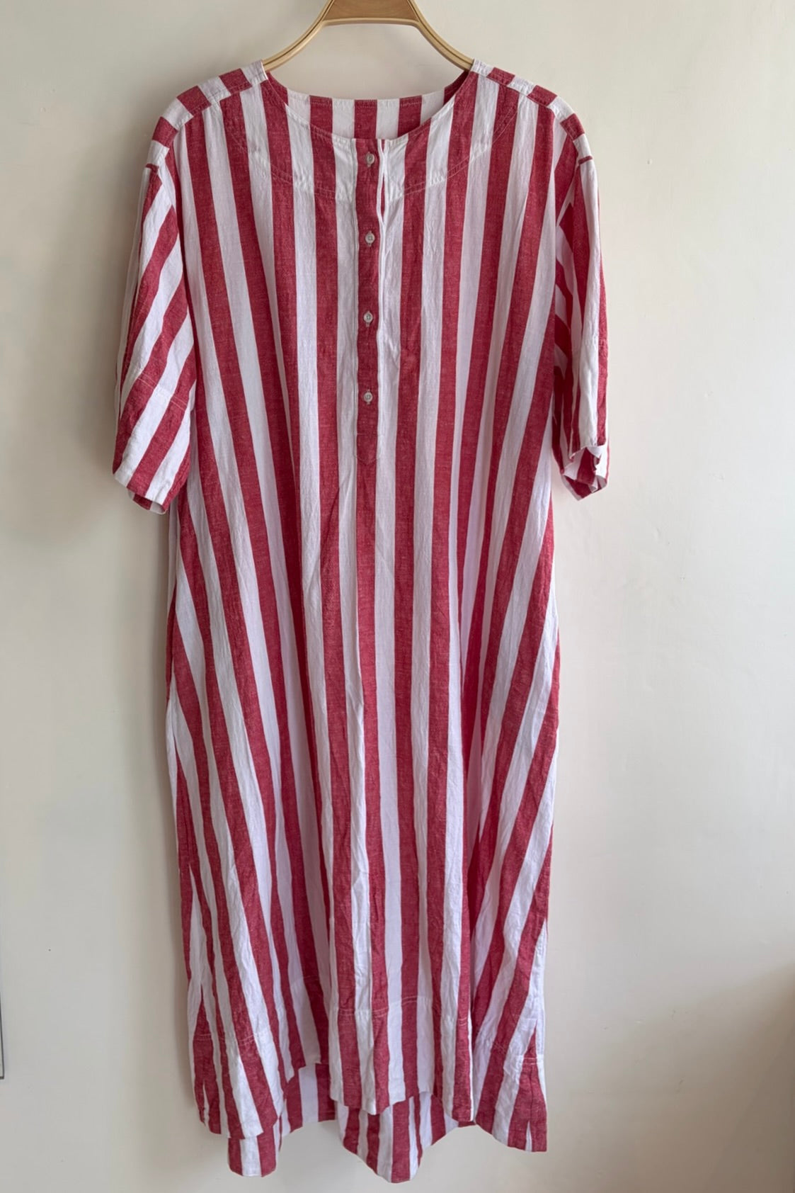 Pre-Loved / A Piece Apart Red and White Stripe Dress / Size xs/s