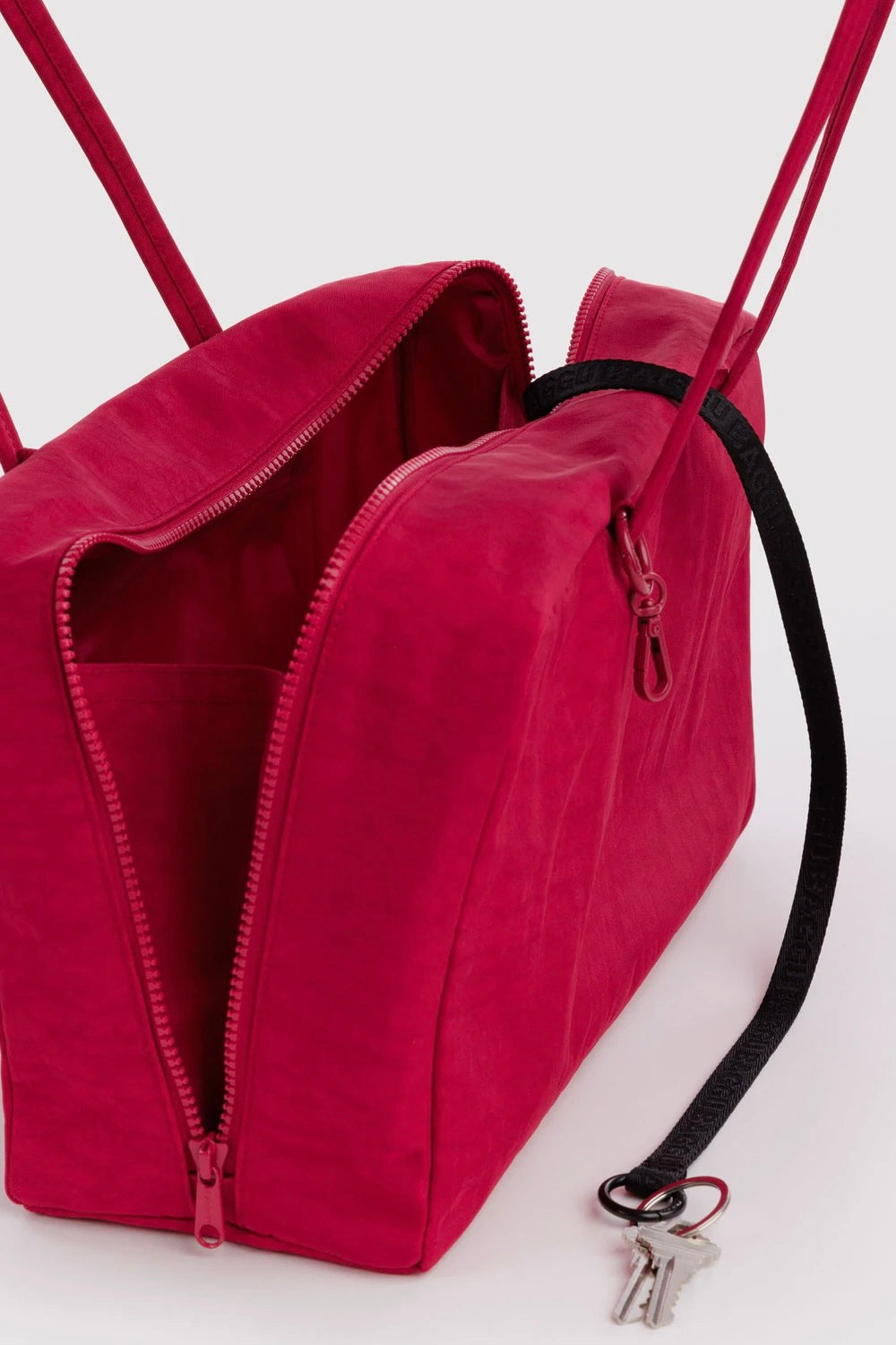 Medium Nylon Bowler Bag / Cherry