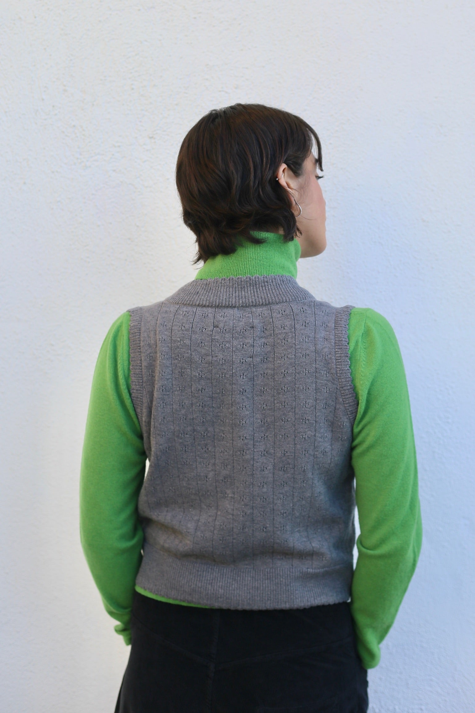 Cordera Merino Pointelle Waistcoat / Grey