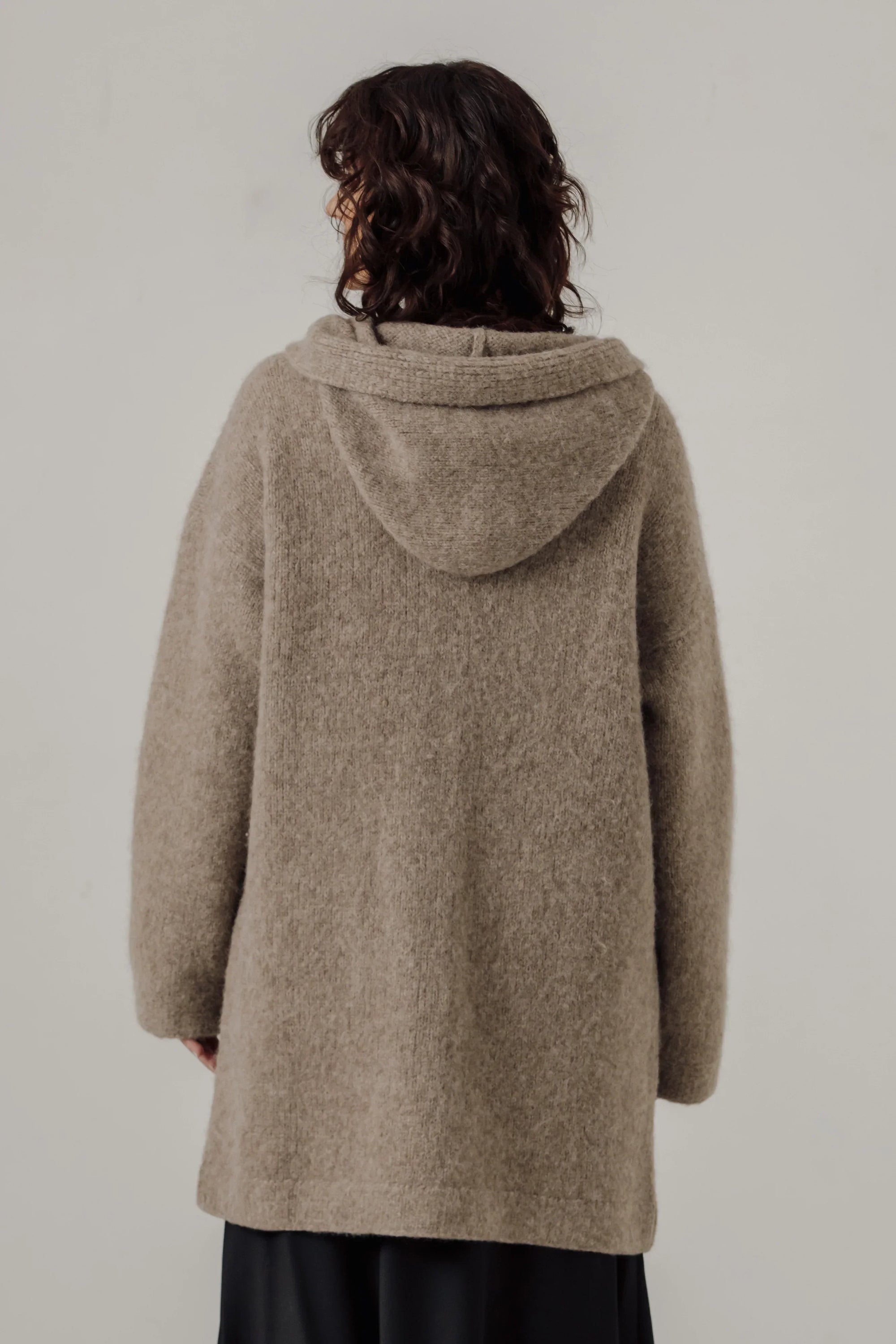 Bare Knitwear / Pop-Up / Nook Alpaca Knit Coat / Dark Fawn