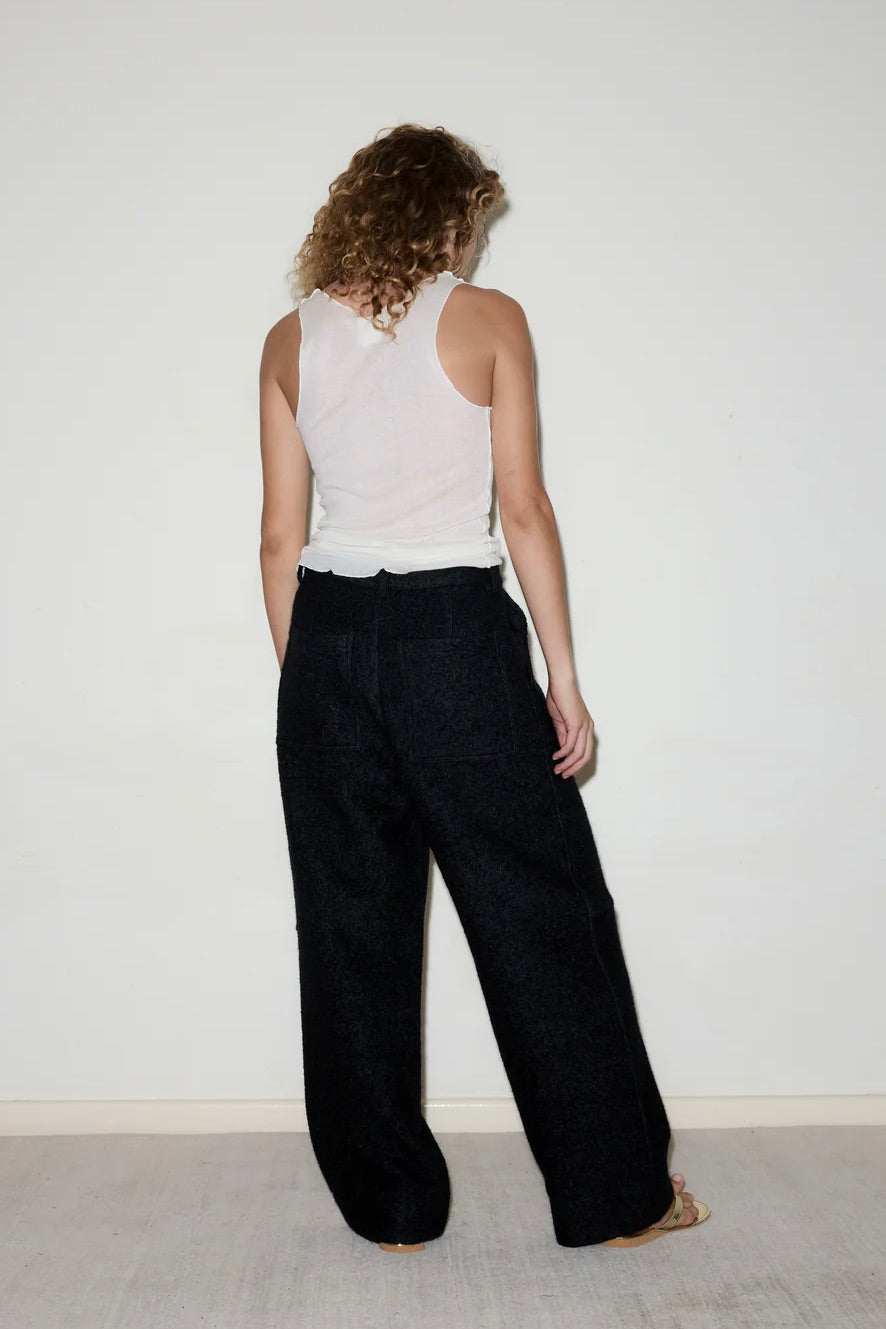 Deiji Studios Boiled Wool Pant / Black