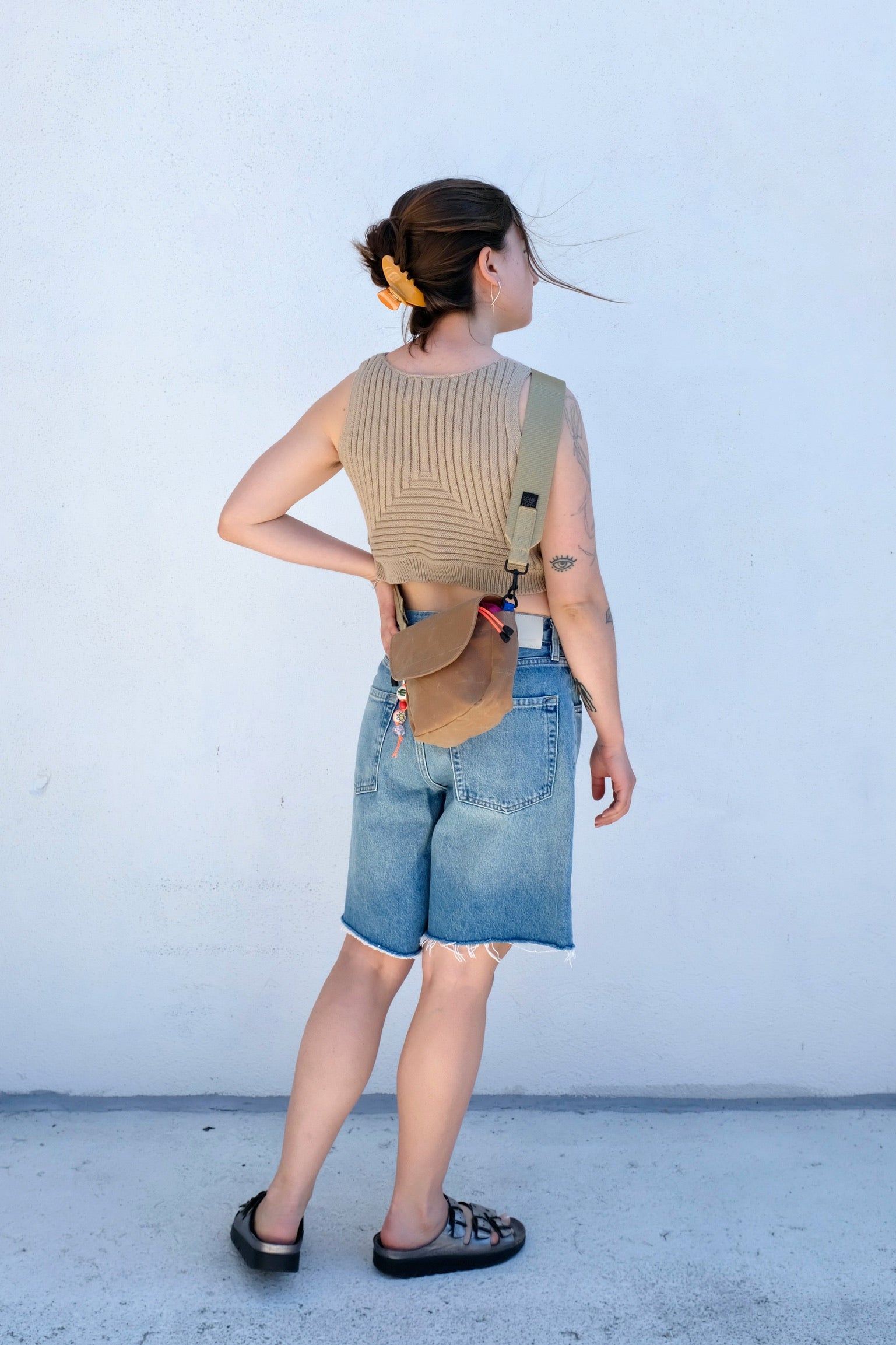 Atelier Delphine Cropped Rib Top / Khaki