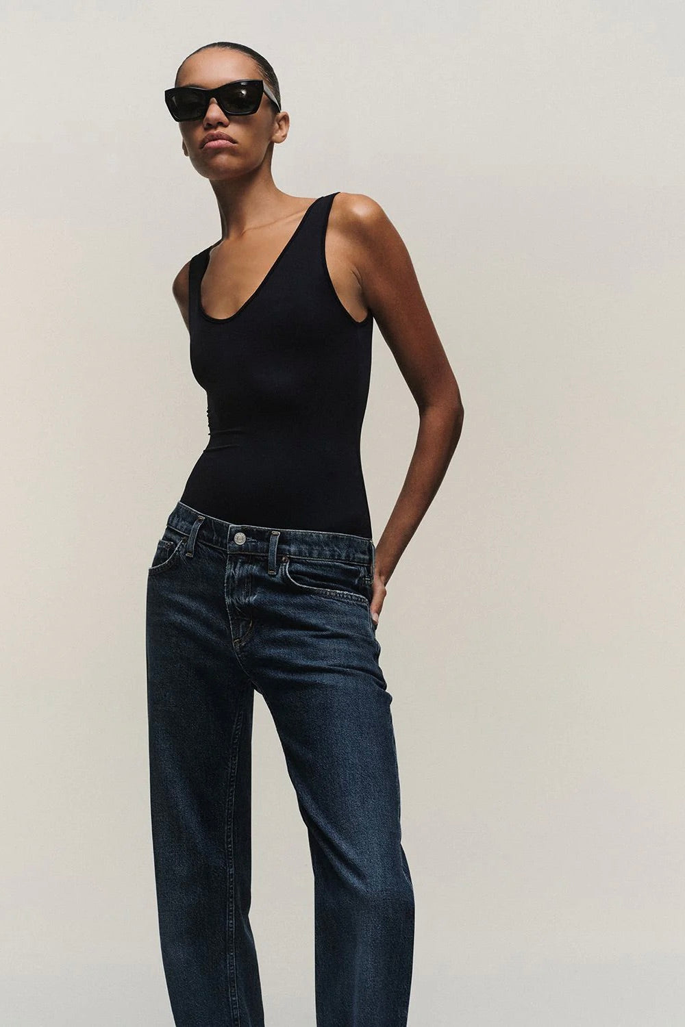 Agolde Tora Bodysuit / Black