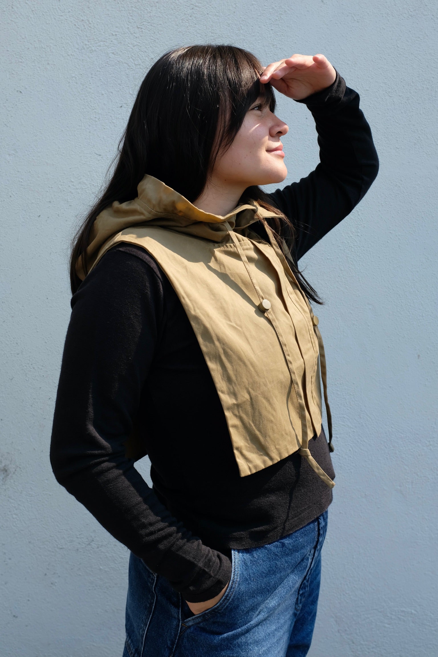 7115 by Szeki Waxed Hooded Vest / Tan