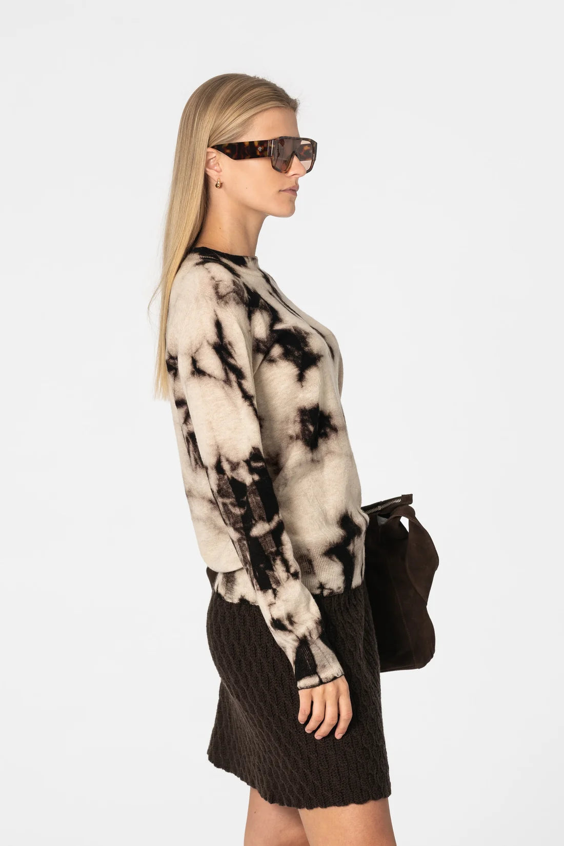 Dinadi Merino Shibori Sweater / Espresso Brown