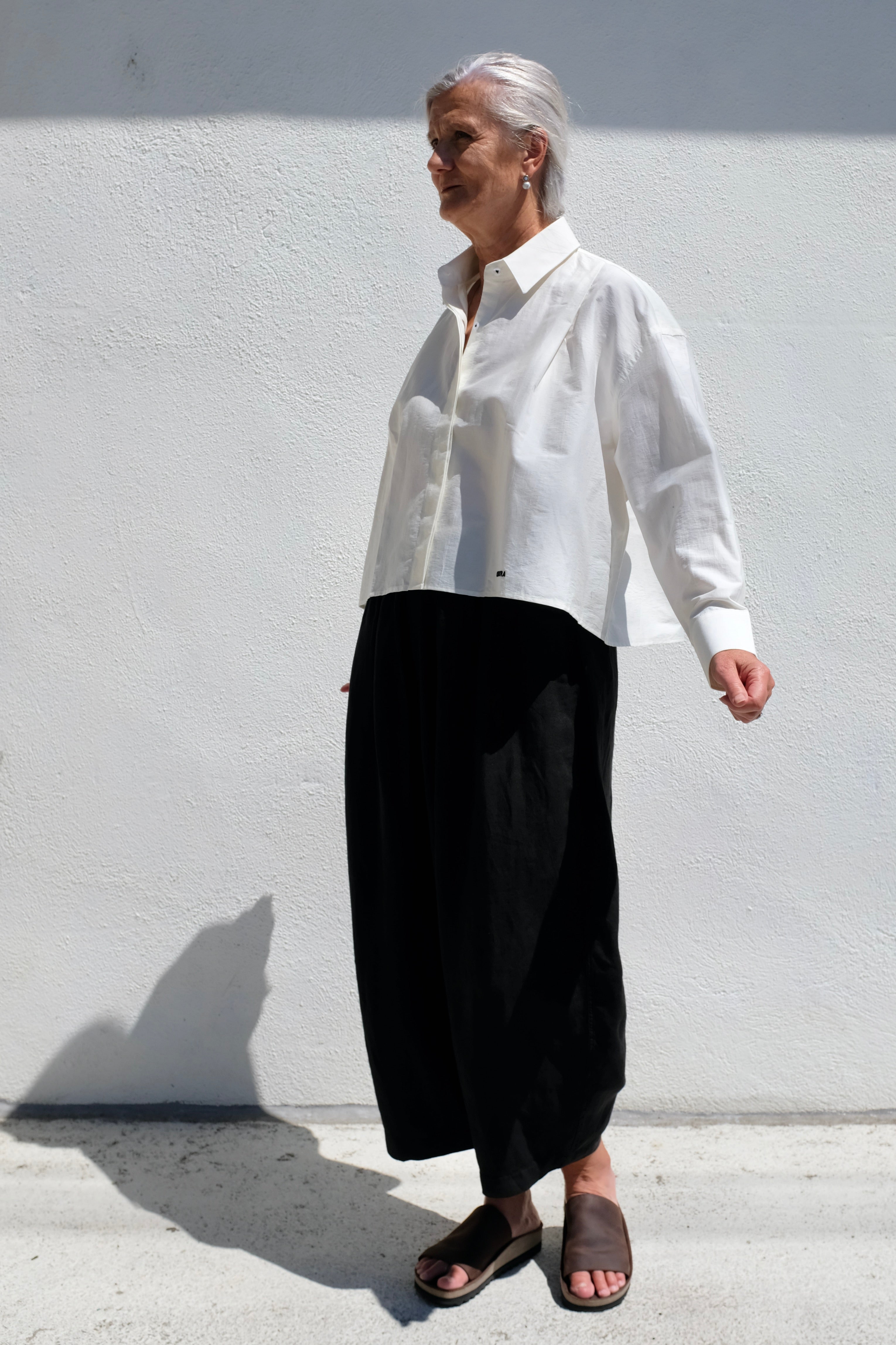CORDERA Front Pleats Shirt / White