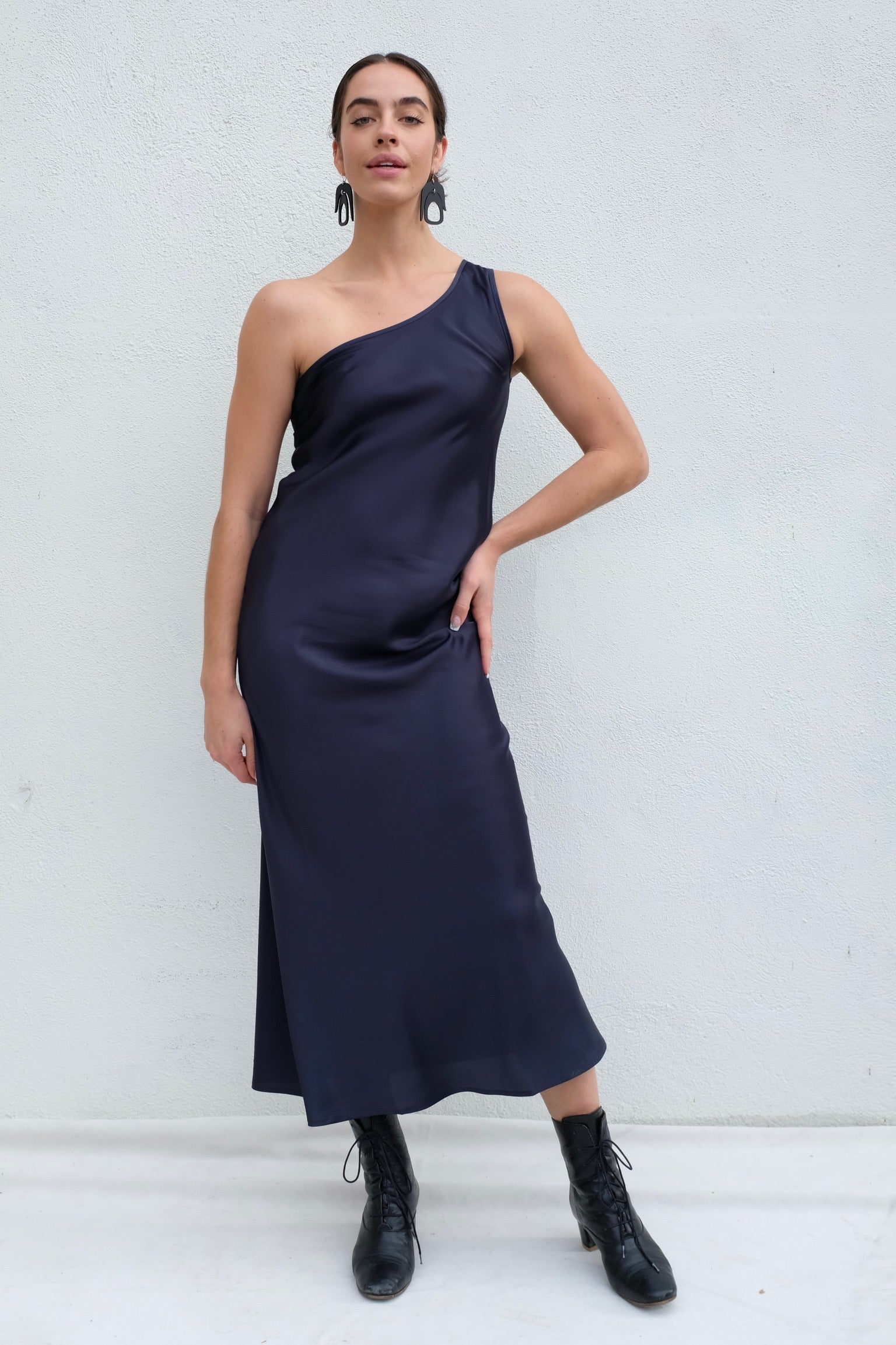 One Strap Dydine Dress / Blue Black