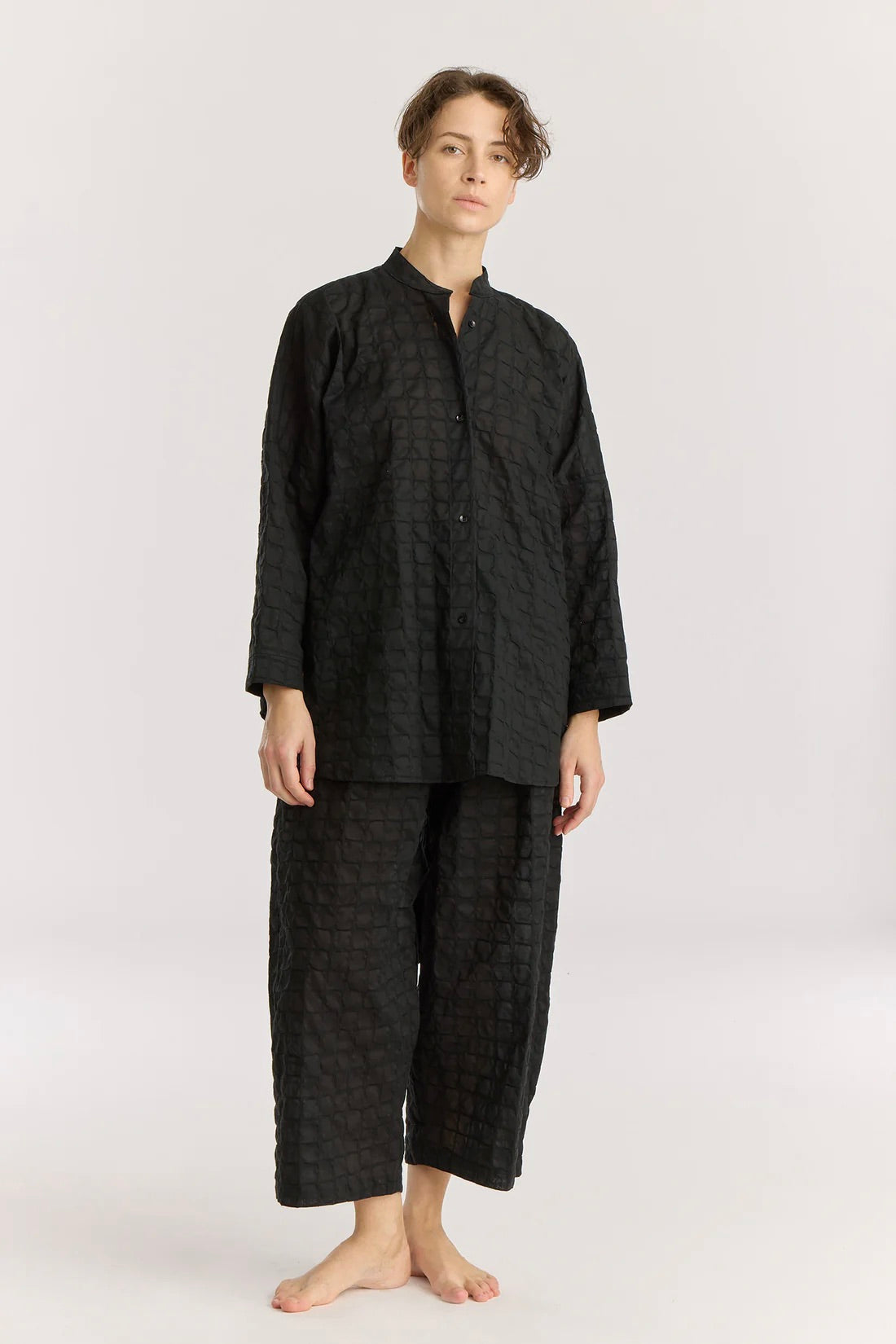 Black Crane Ripple Finish Shirt / Black