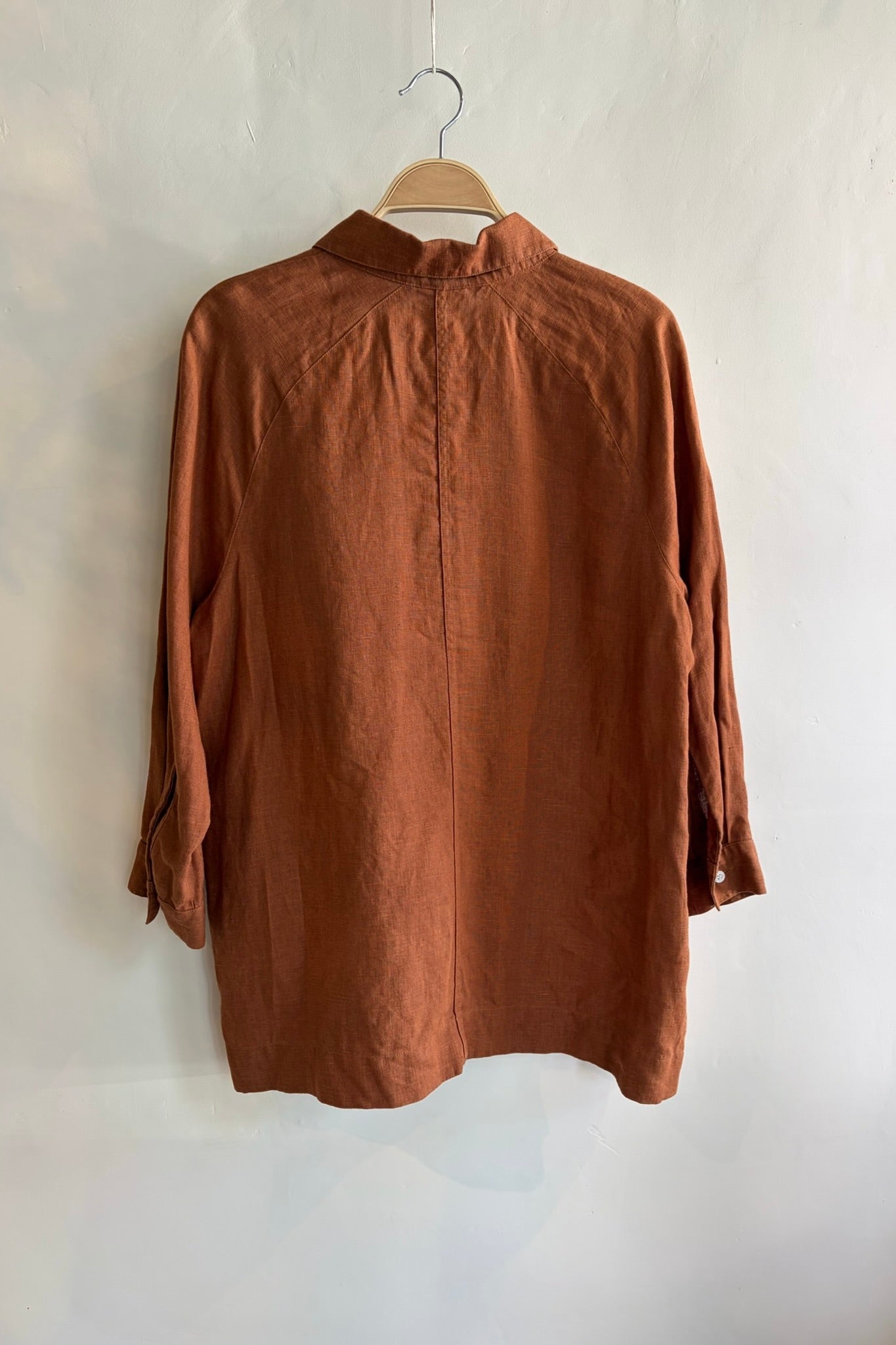 Pre-Loved / Beaton Linen / Linen chore Coat / Rust / Sz Small
