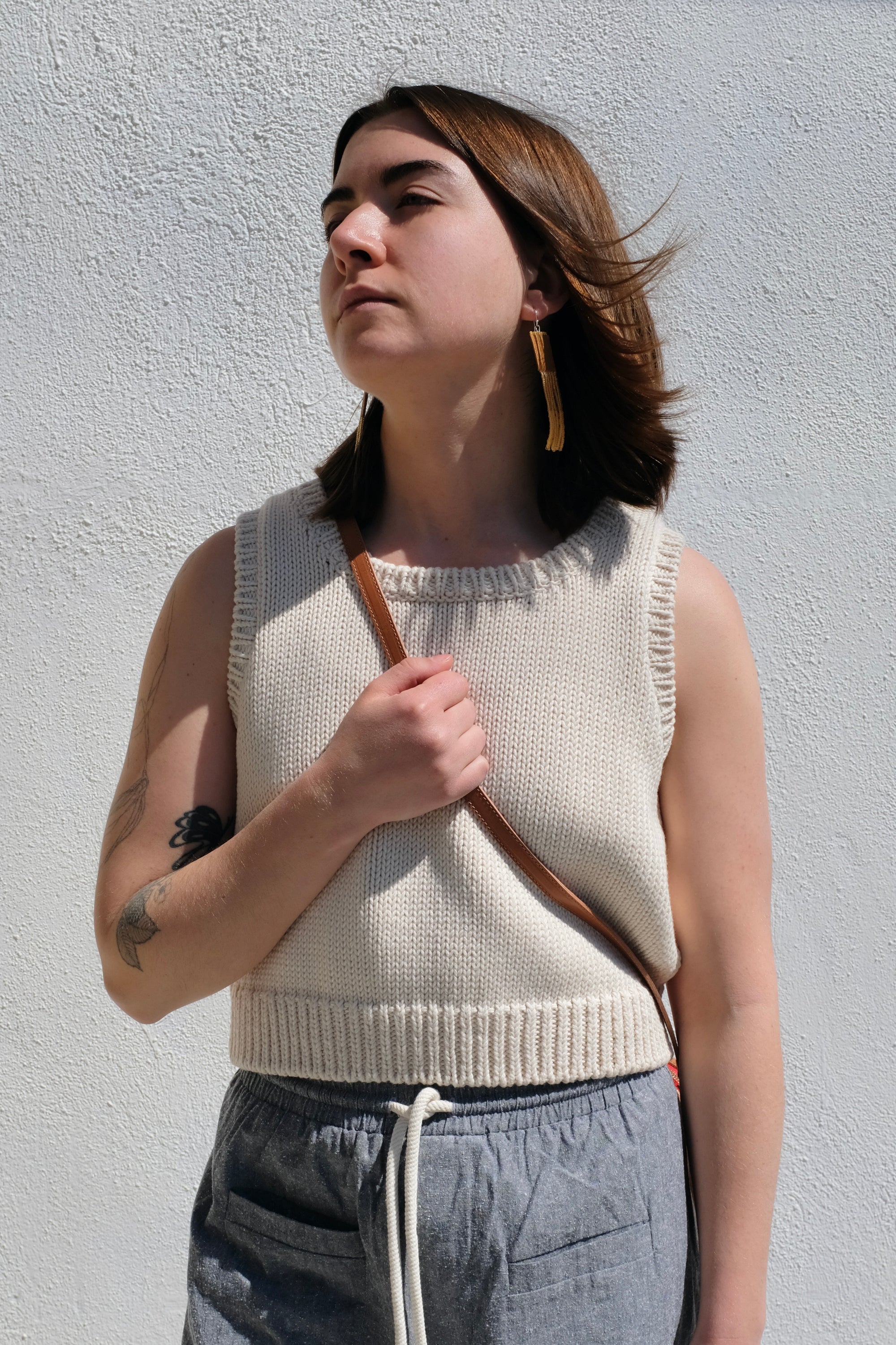 Gillian Stevens Persephone Knit Top / Ivory