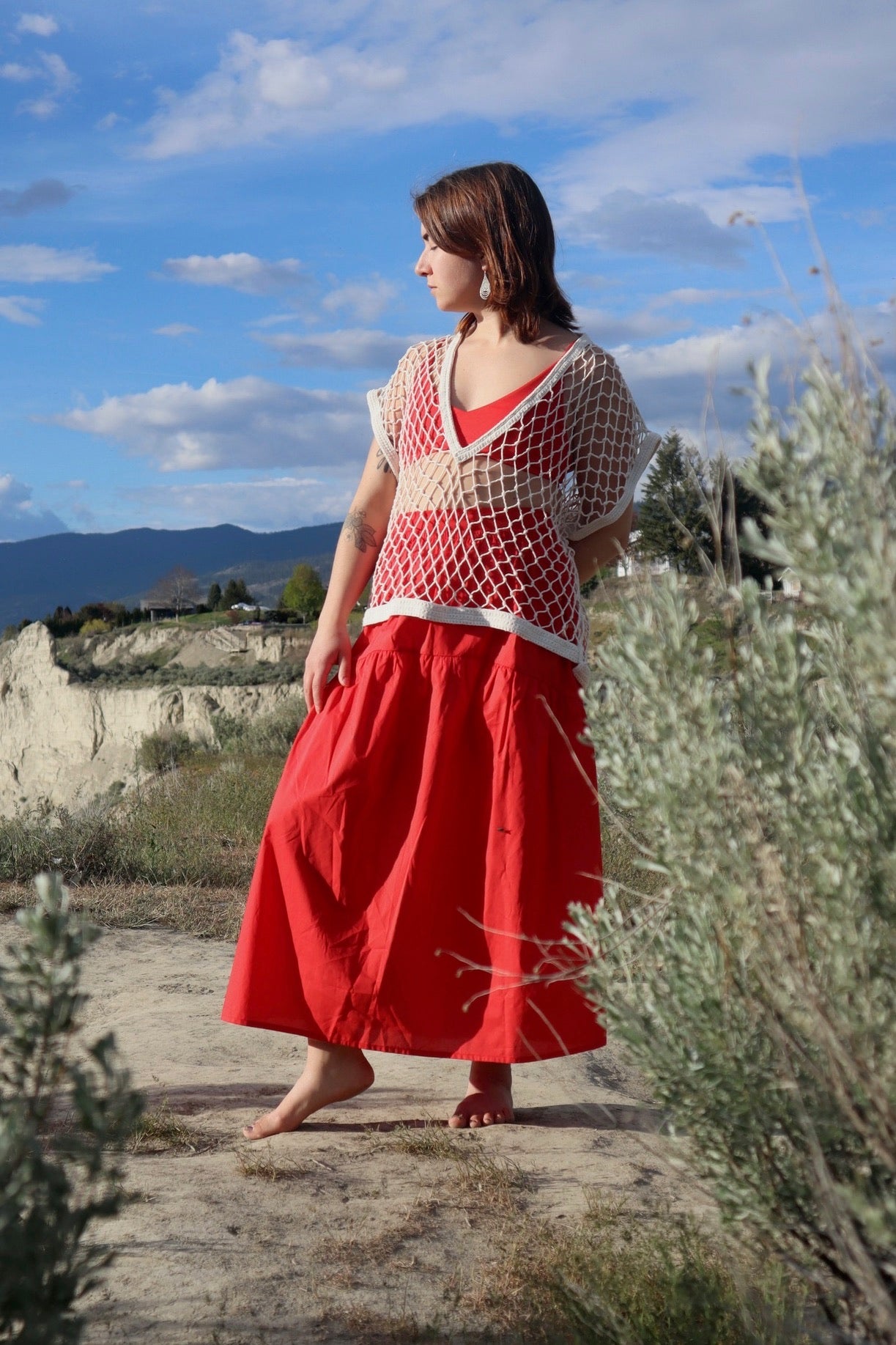 Field Skirt / Cherry Poplin