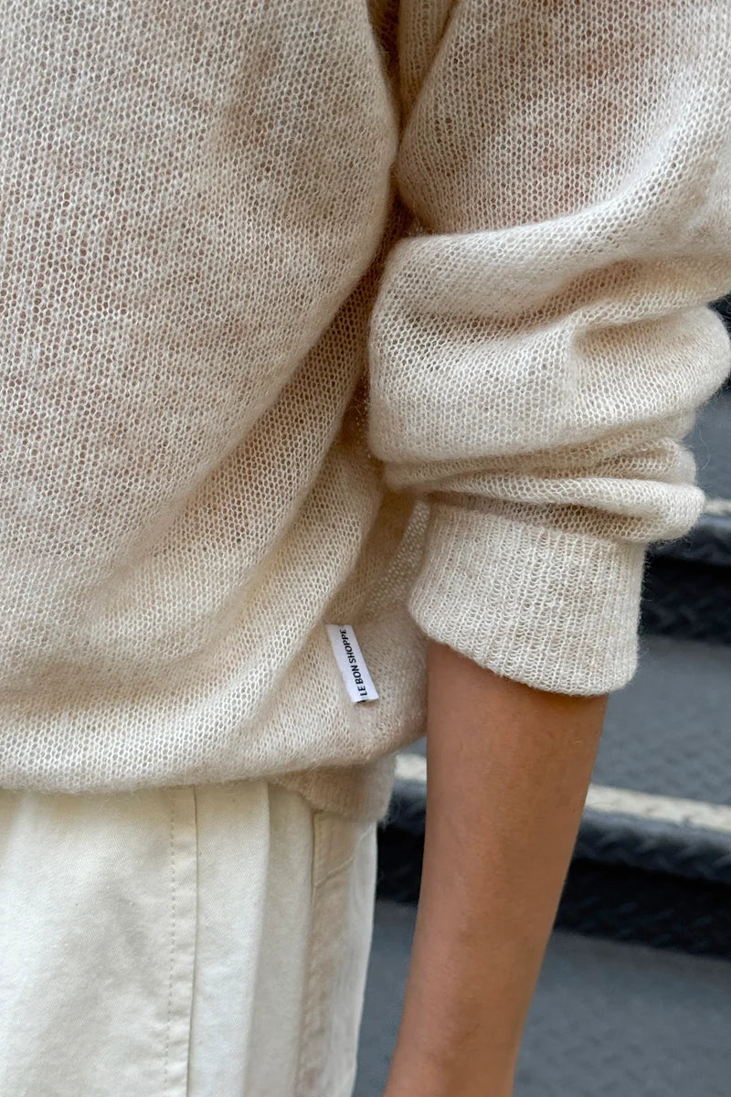 Le Bon Shoppe Cecile Crewneck Mohair Sweater / Oatmeal
