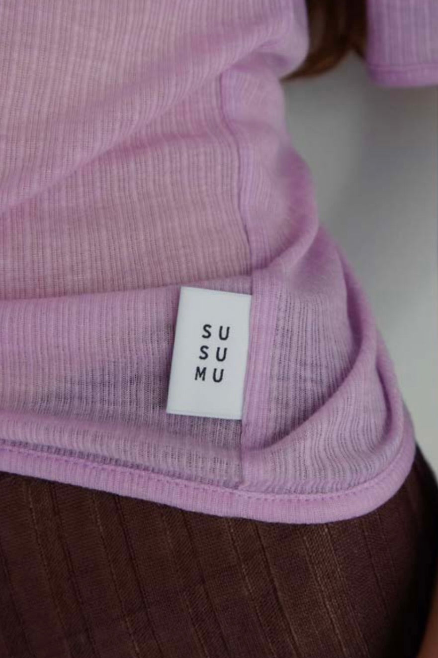 Susumu Recycled Bae Shortsleeve Cardigan / Pink
