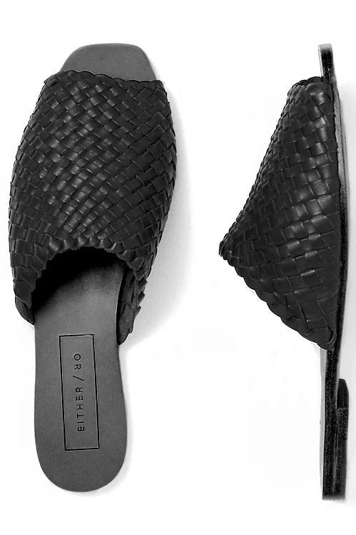 Either/Or Woven Slide / Black