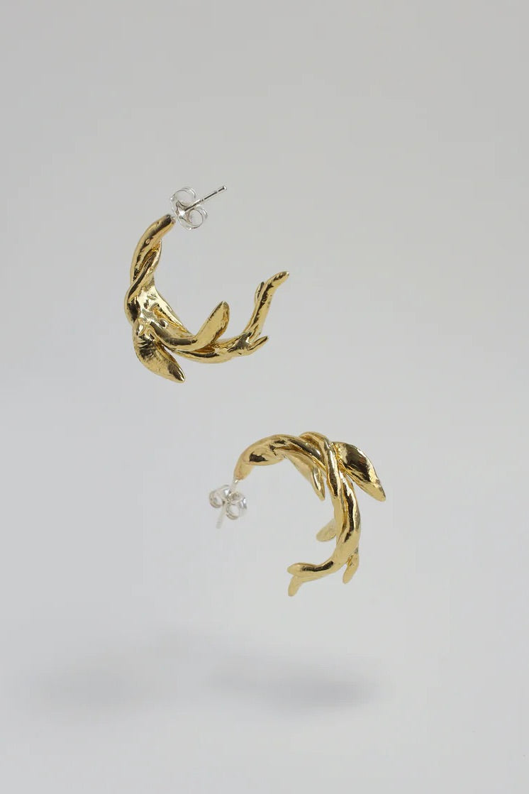 Ora C Algae Twist Earrings / Brass