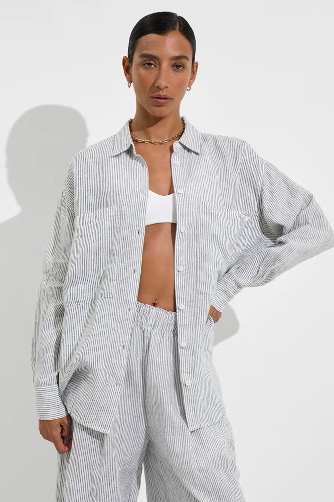 Left on Friday Getaway Button Down / Varsity Coconut