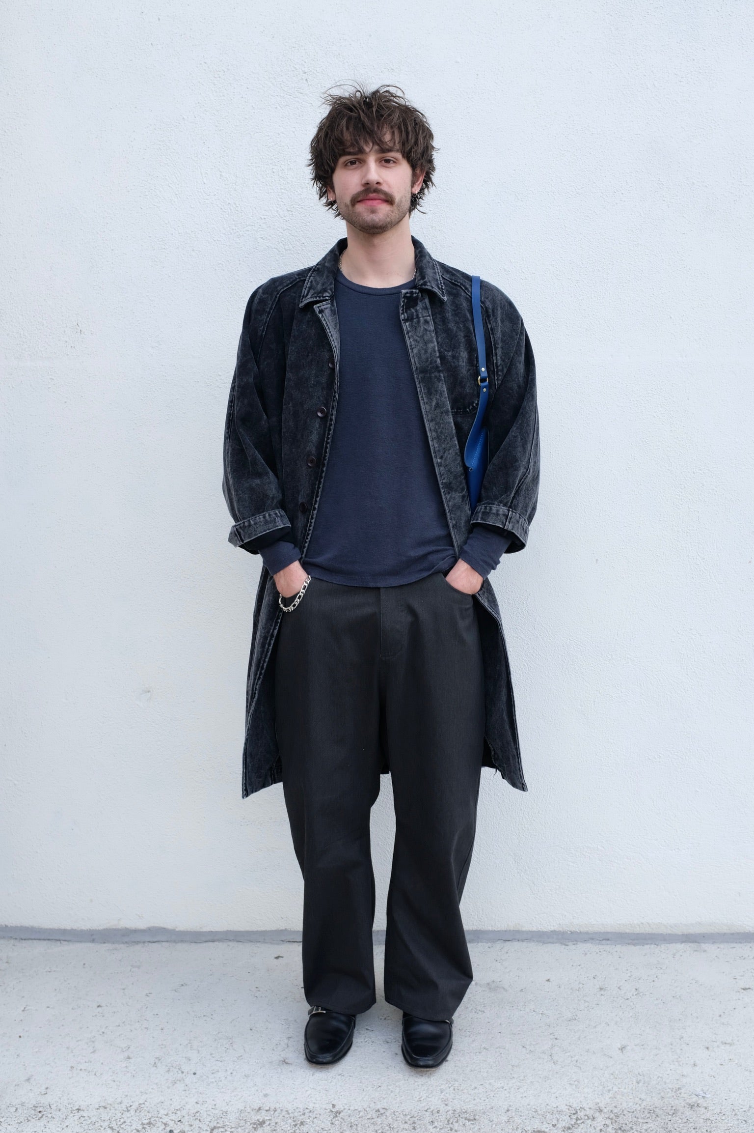 7115 by Szeki Spring Duster / Spotted Washed Black