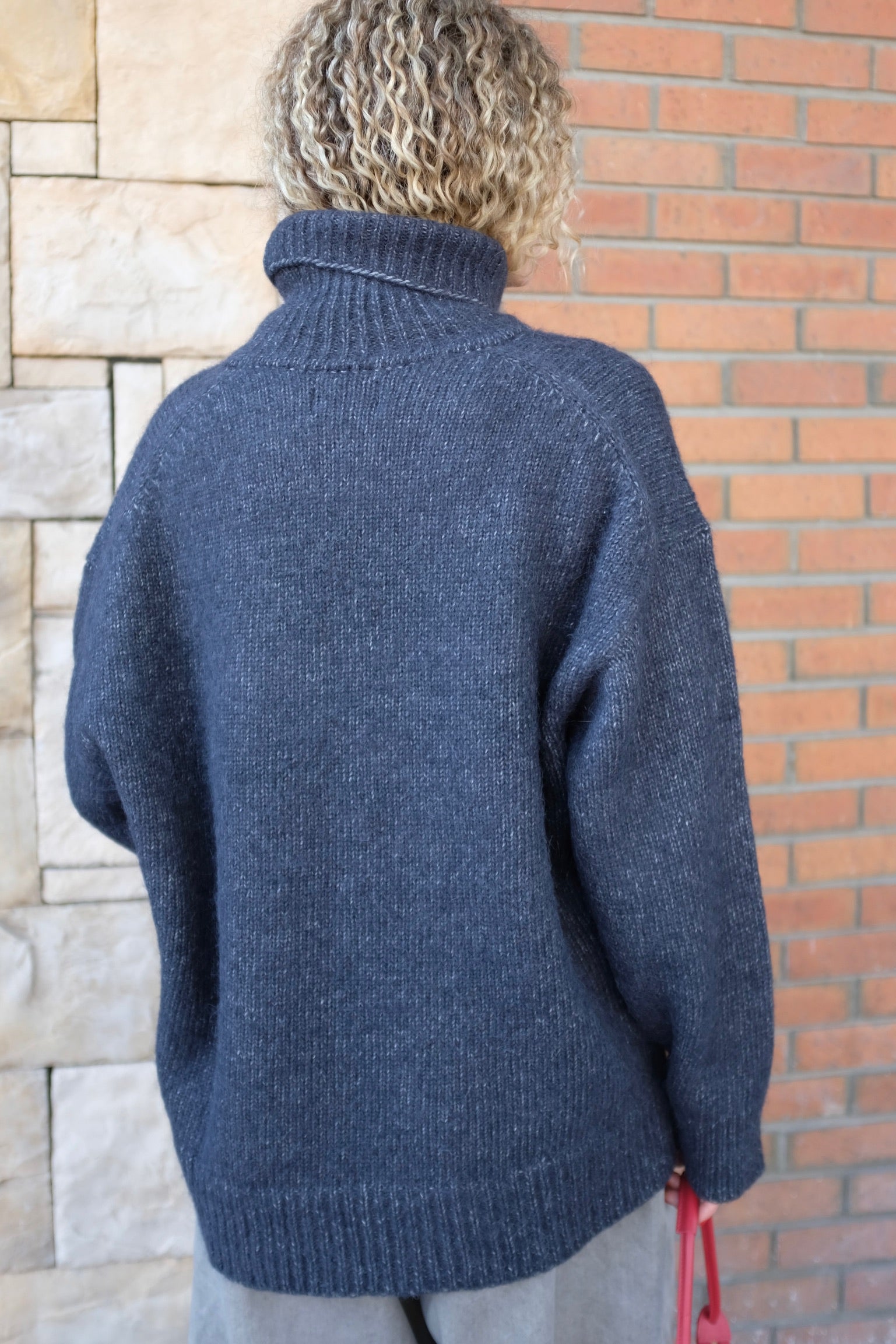 Bare knitwear Oversized Alpaca Turtleneck / Dark Navy